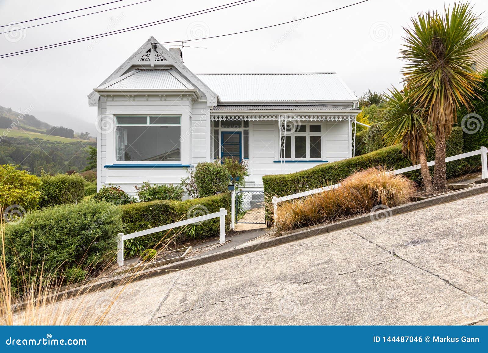 A House at the Very Steep Baldwin Road Stock Photo Image of