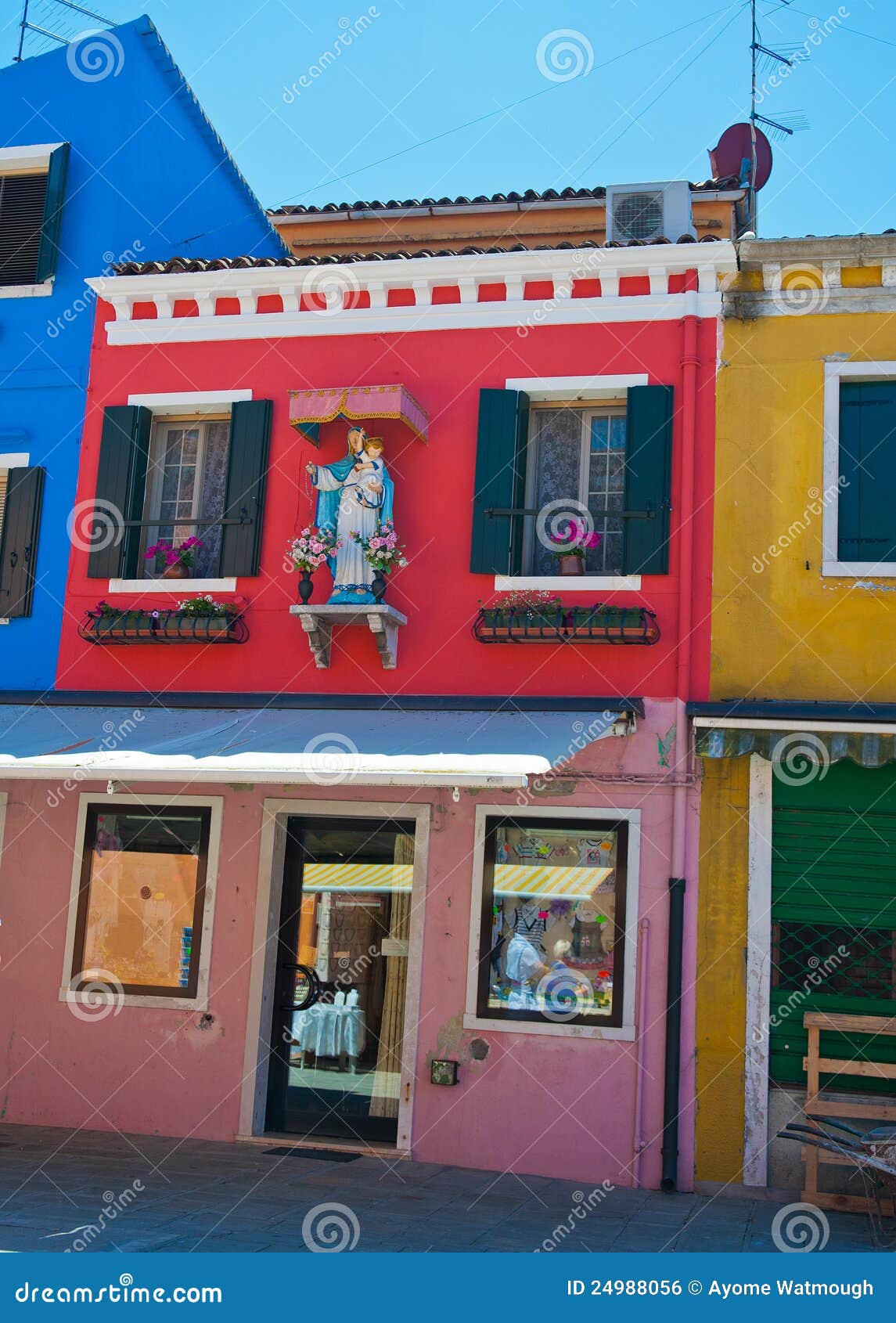 House with Virgin Mary Statue Stock Photo Image of tiles, orange