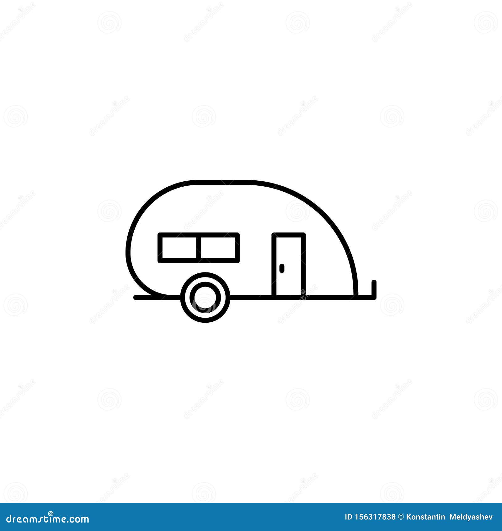 House on Wheels Icon. Simple Thin Line, Outline Vector of Summer Icons ...