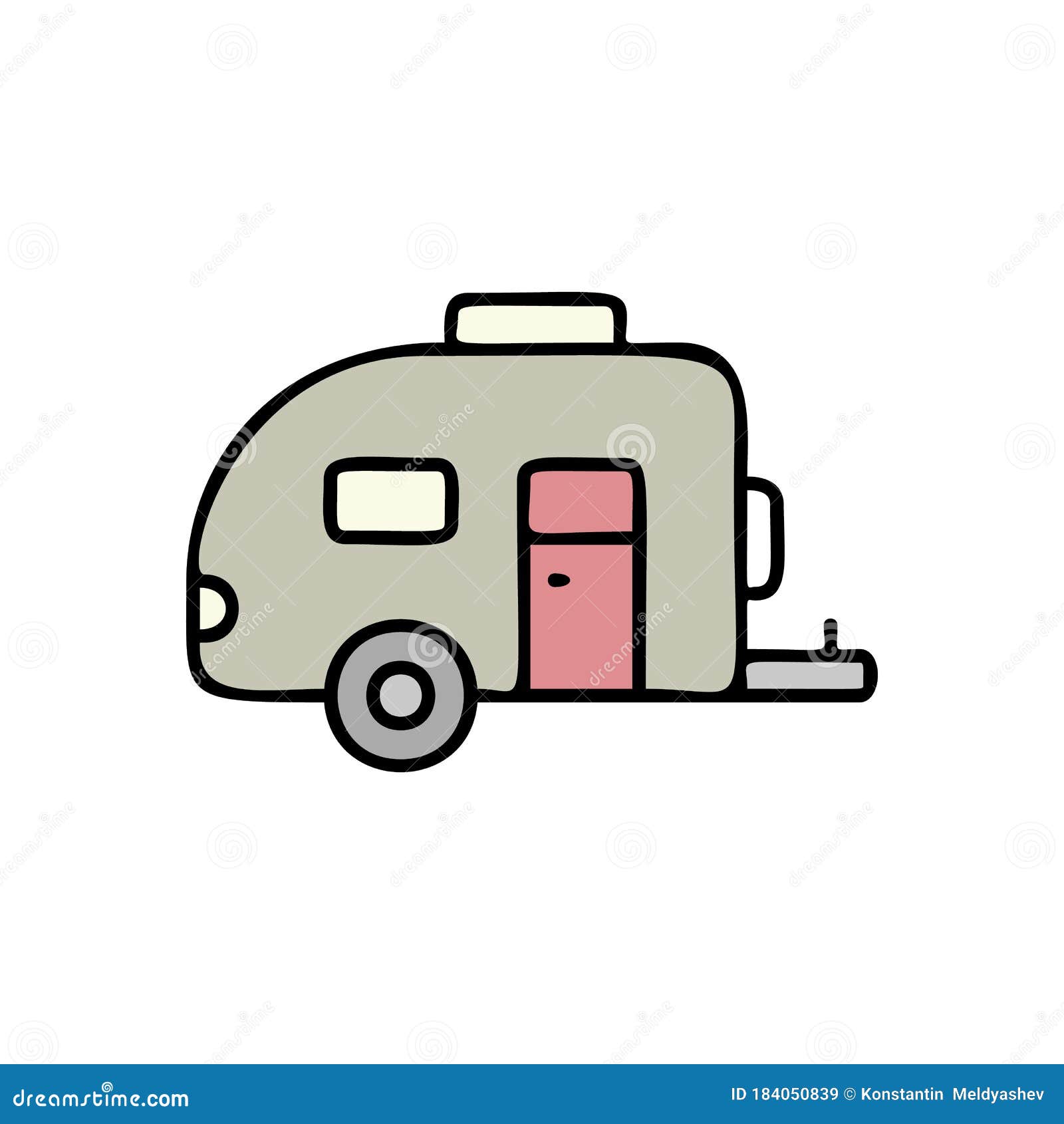 House on Wheels, Trailer Icon. Simple Outline Colored Vector of ...