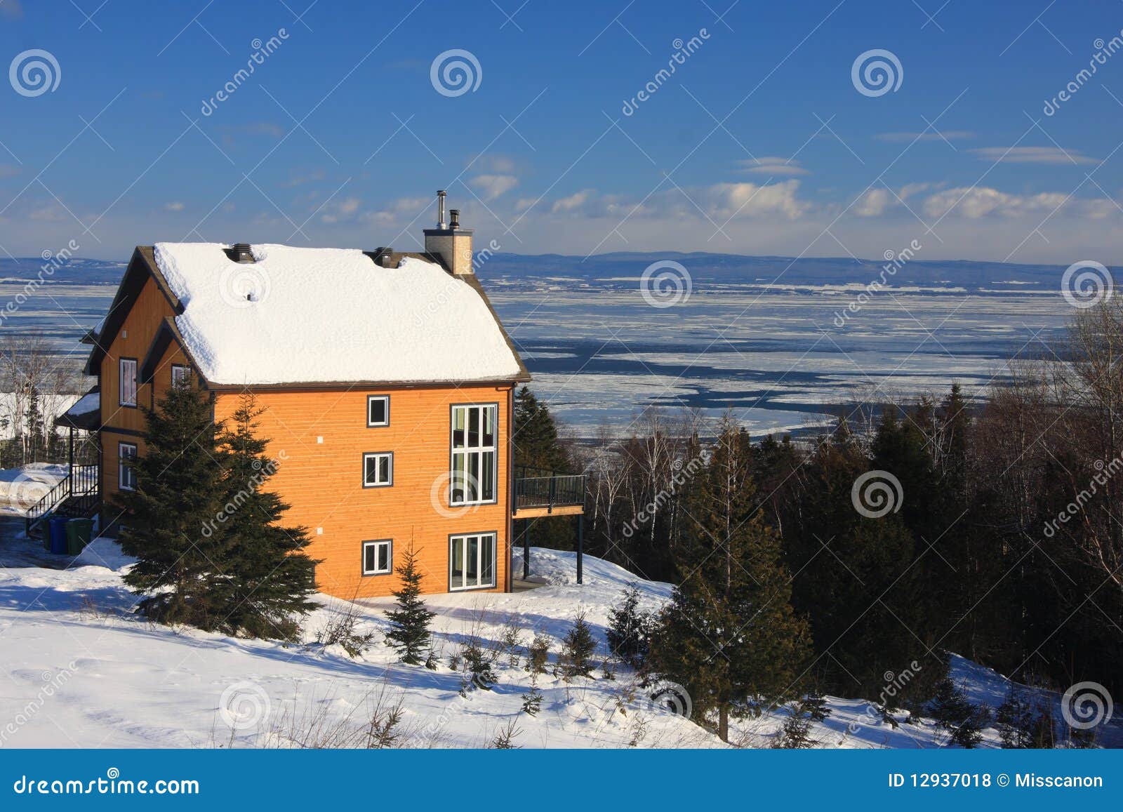 house in wintry landscape