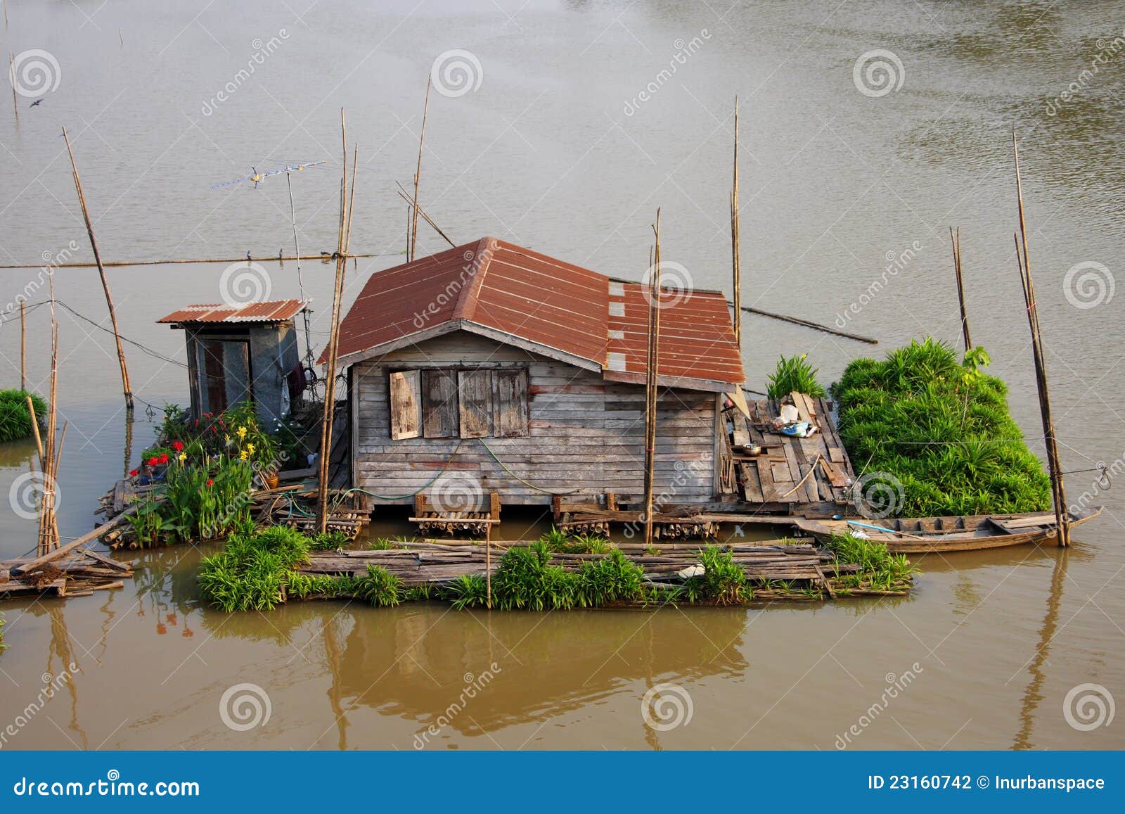 Houseboat stock photo. Image of water, house, shack, houseboat 23160742