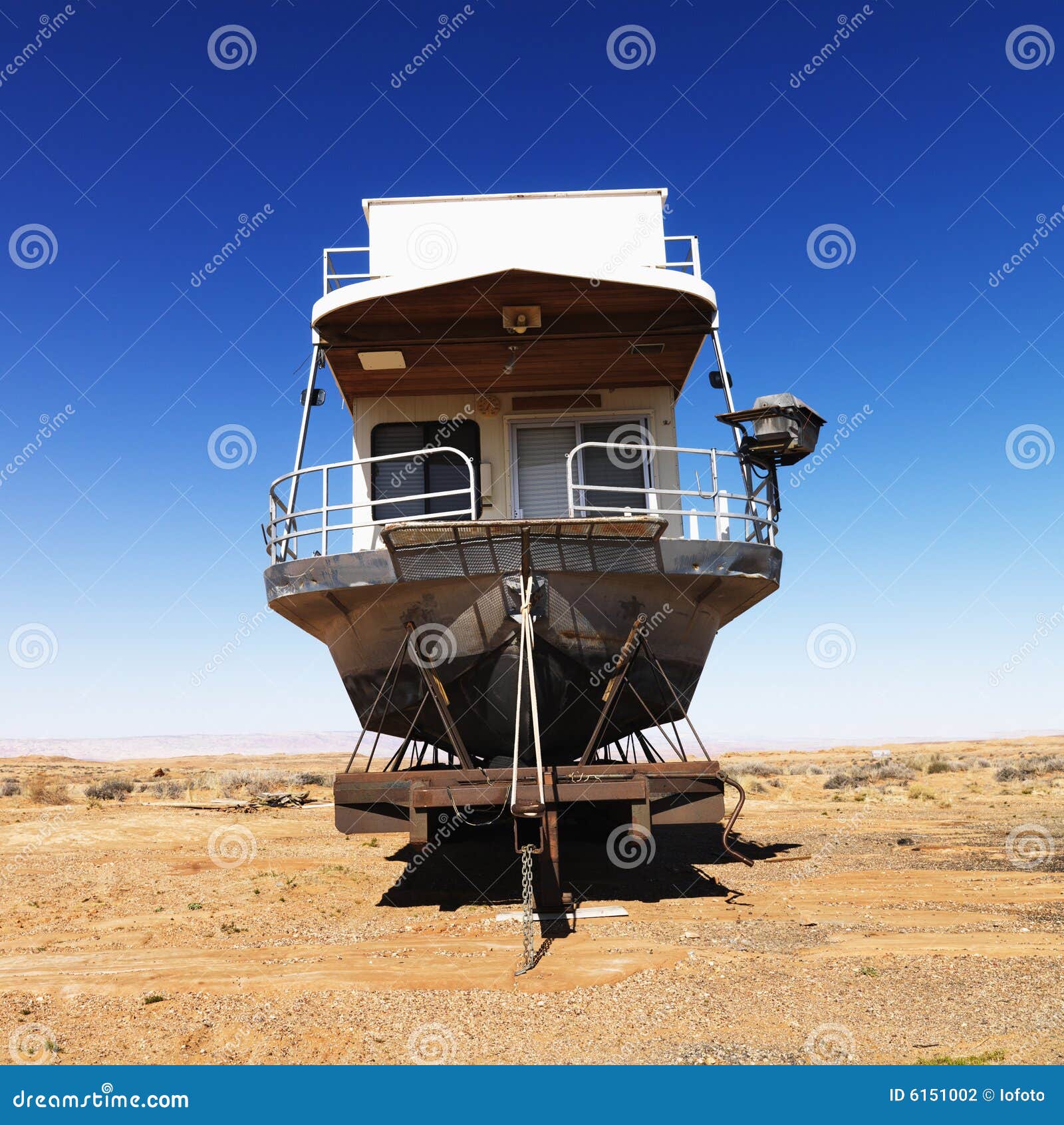 Houseboat in Arizona Desert. Stock Photo Image of outdoors, concept