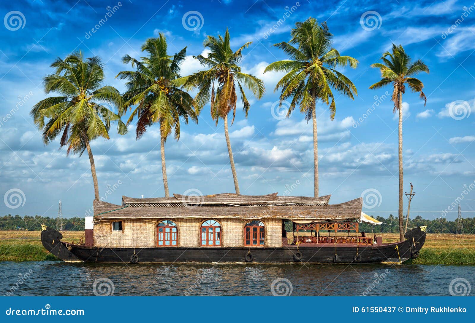 houseboat on kerala backwaters, india