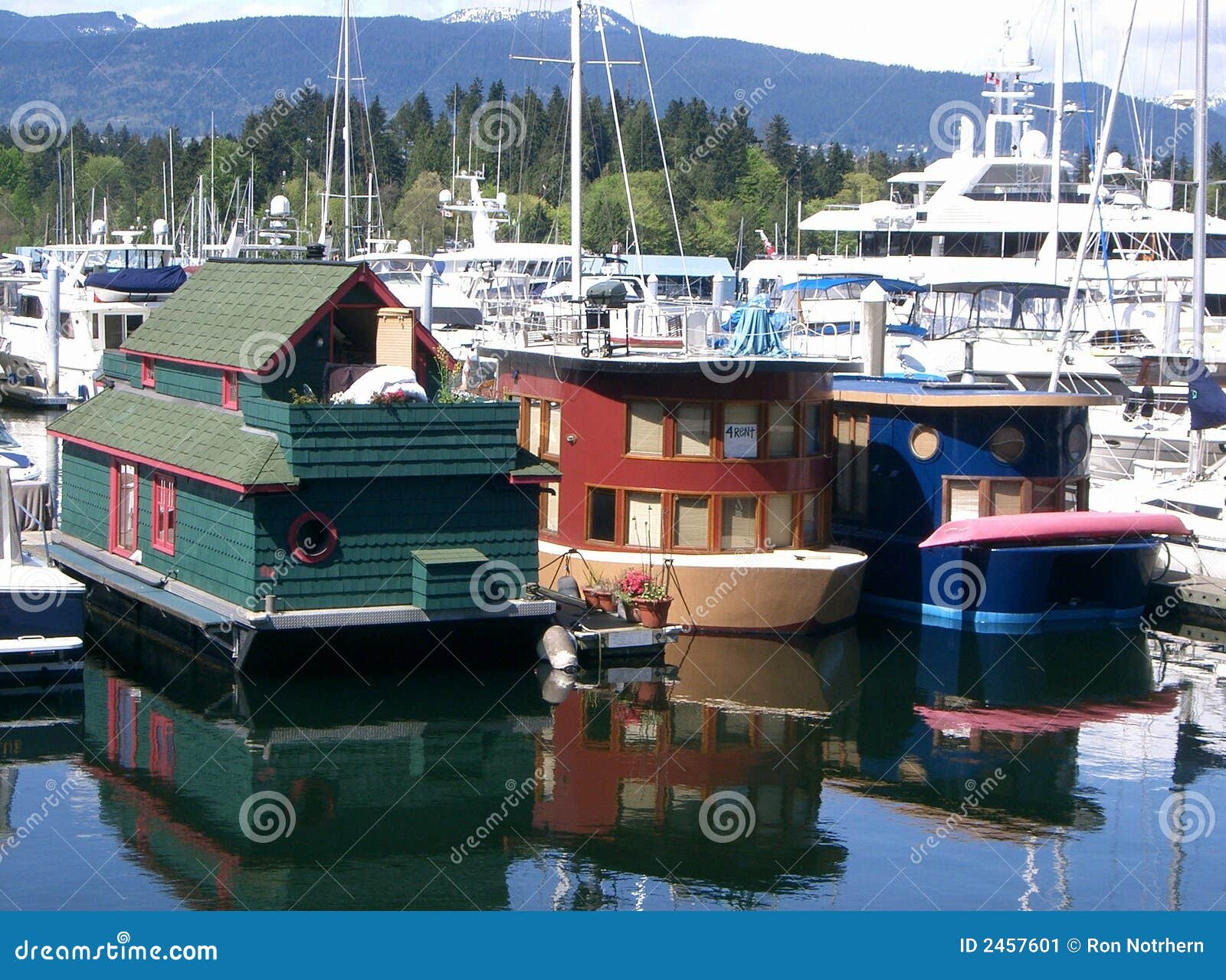 Houseboats stock image. Image of rental, british, harbour 2457601
