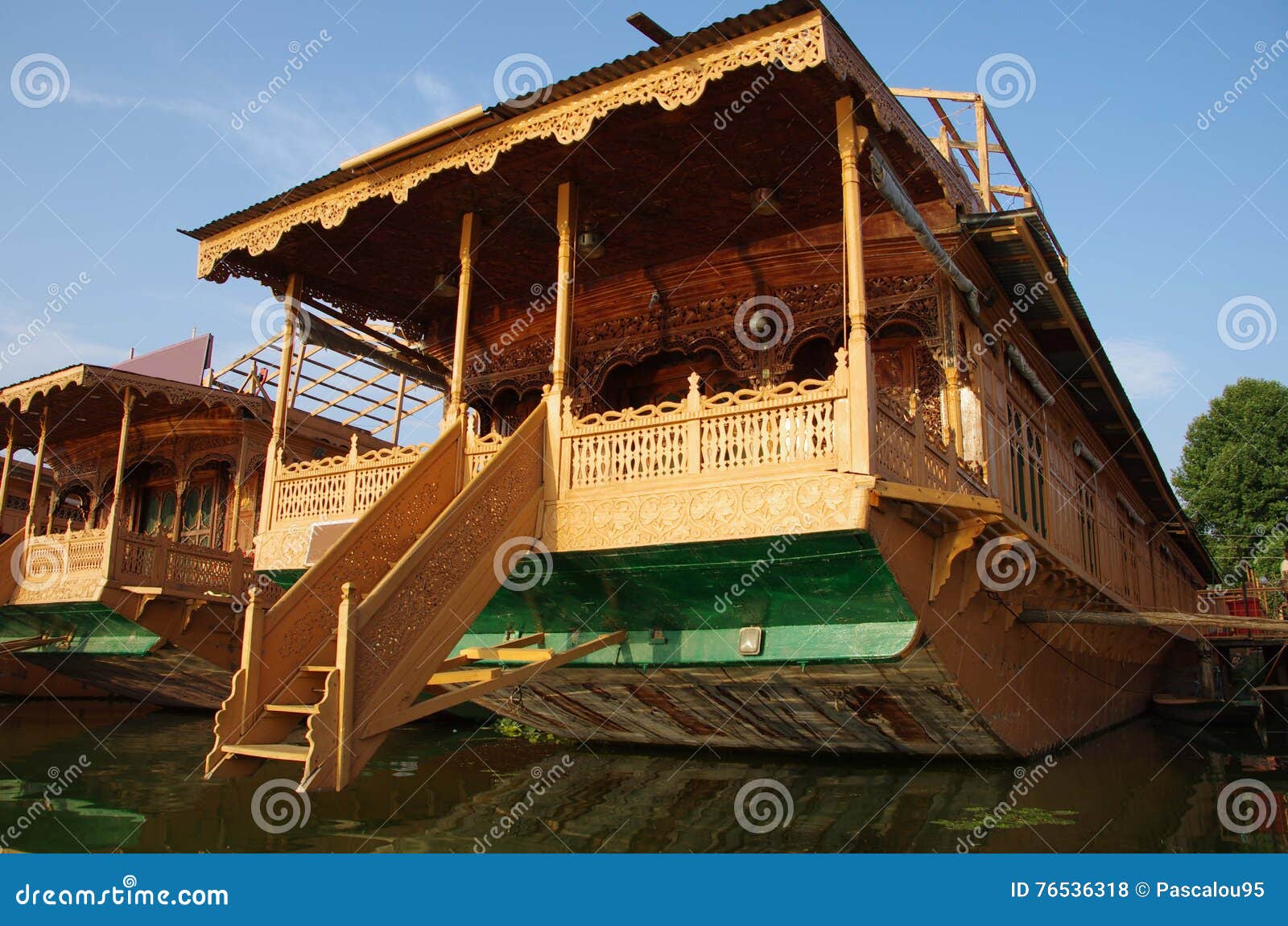 houseboats in srinagar in kashmir, india