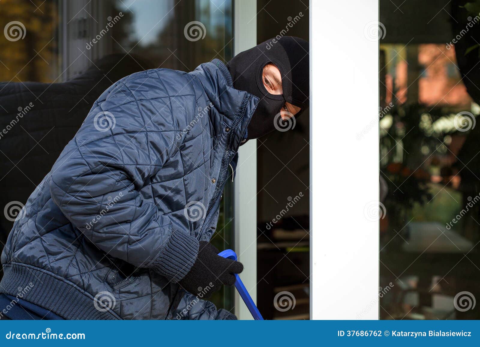 Housebreaker during Entering To House Stock Photo Image of insurance