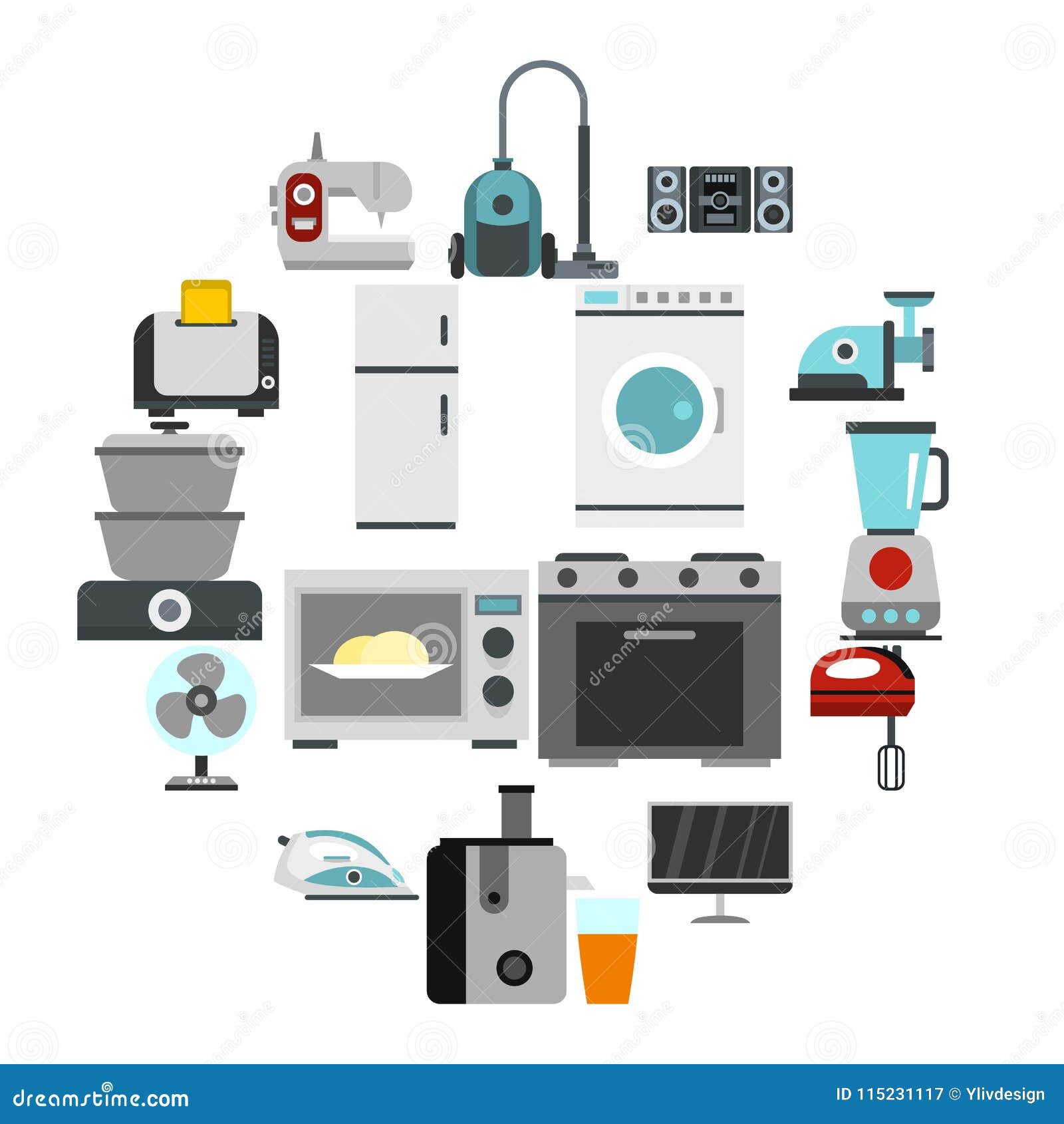 Cleaning, Home Appliances Icons Set, Housework, Appliance