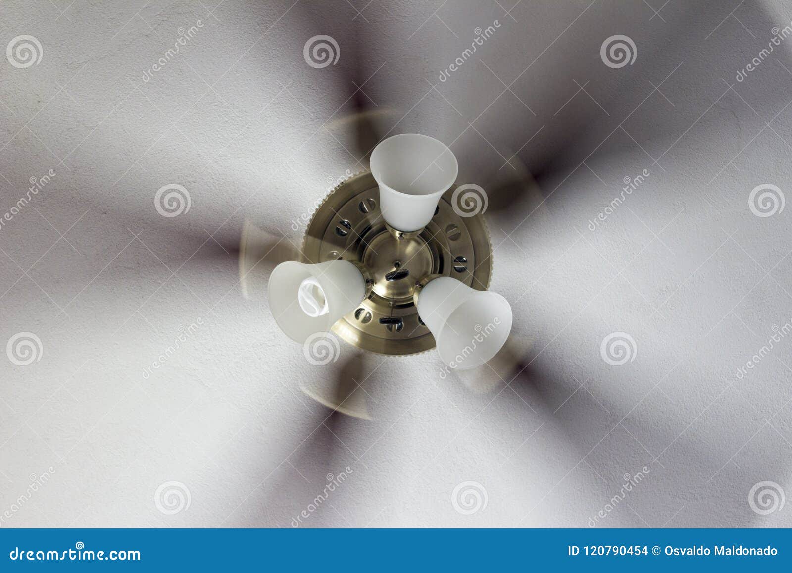 Classic Polished Brass Ceiling Fan With Light In Motion