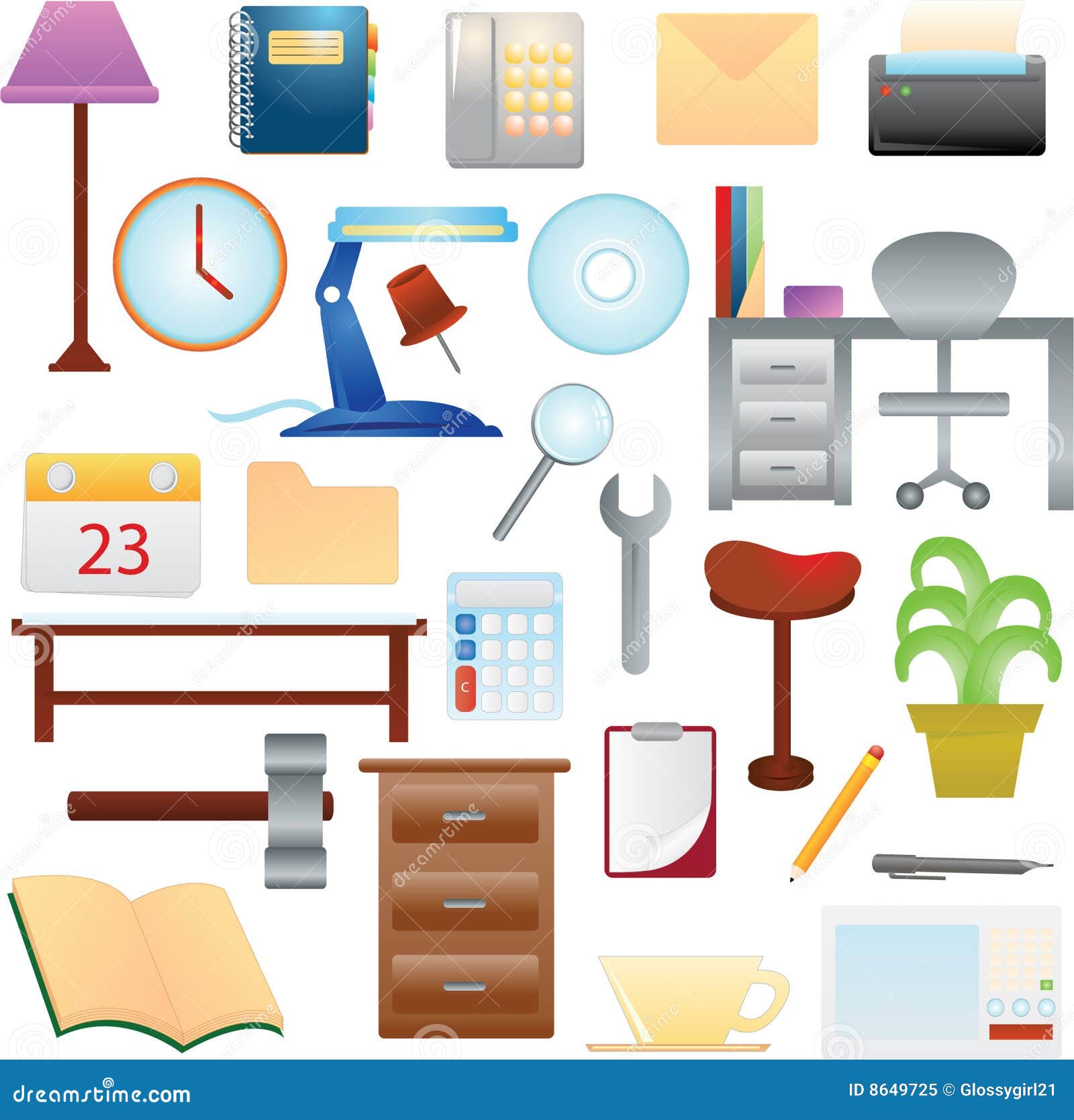 Household items stock vector. Illustration of house, letter - 8649725