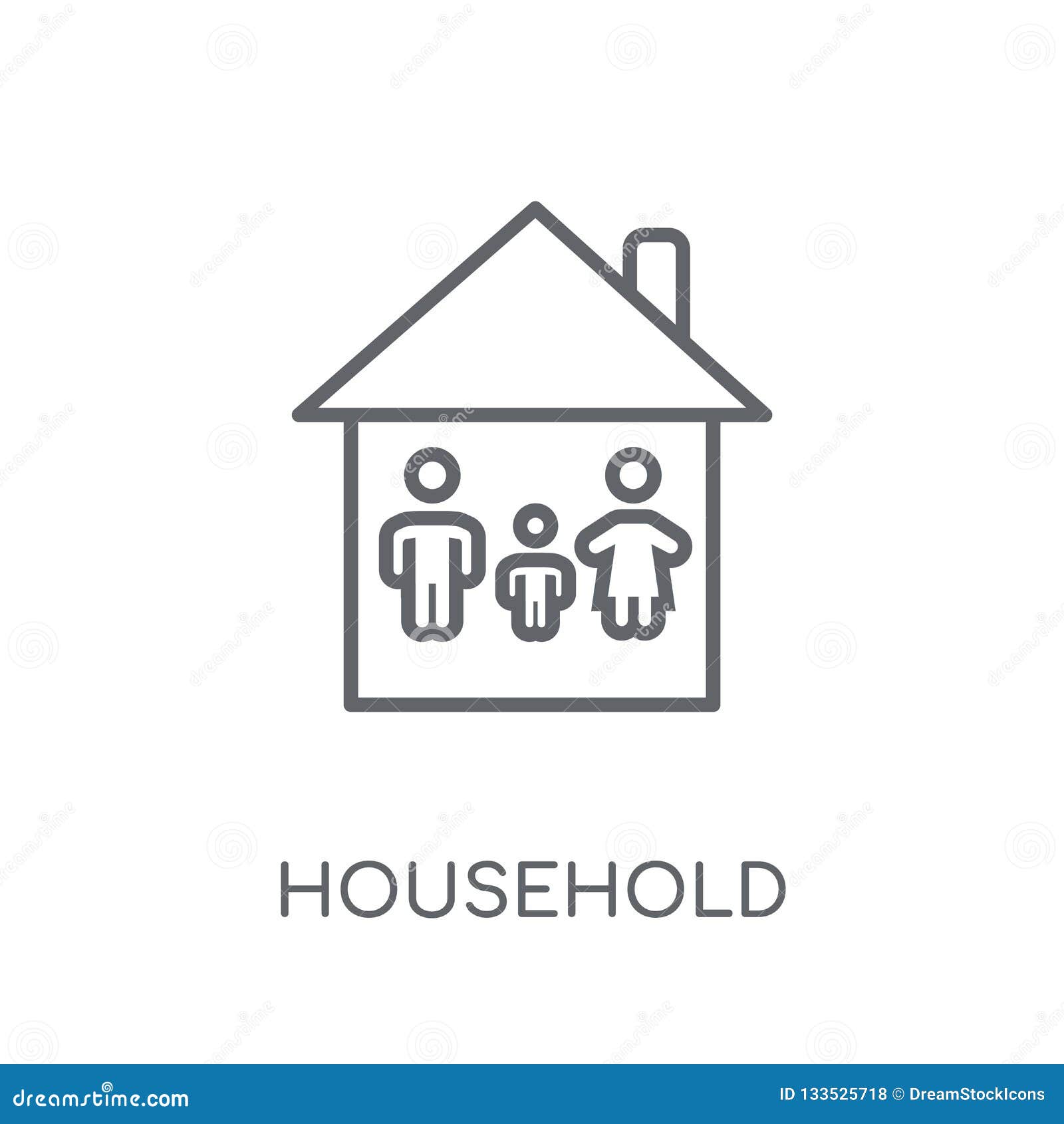 Household Linear Icon. Modern Outline Household Logo Concept on Stock