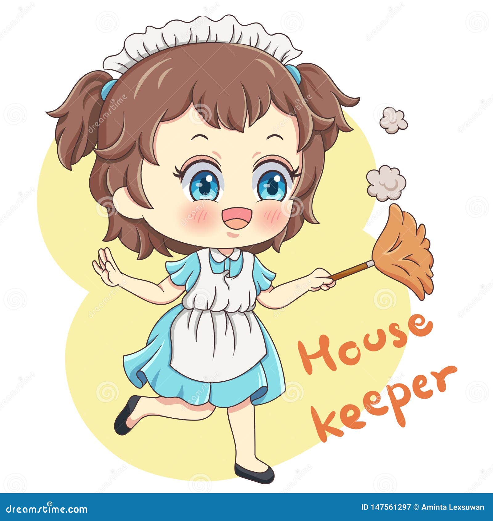 Housekeeper_3 stock vector. Illustration of maid, housewife 147561297