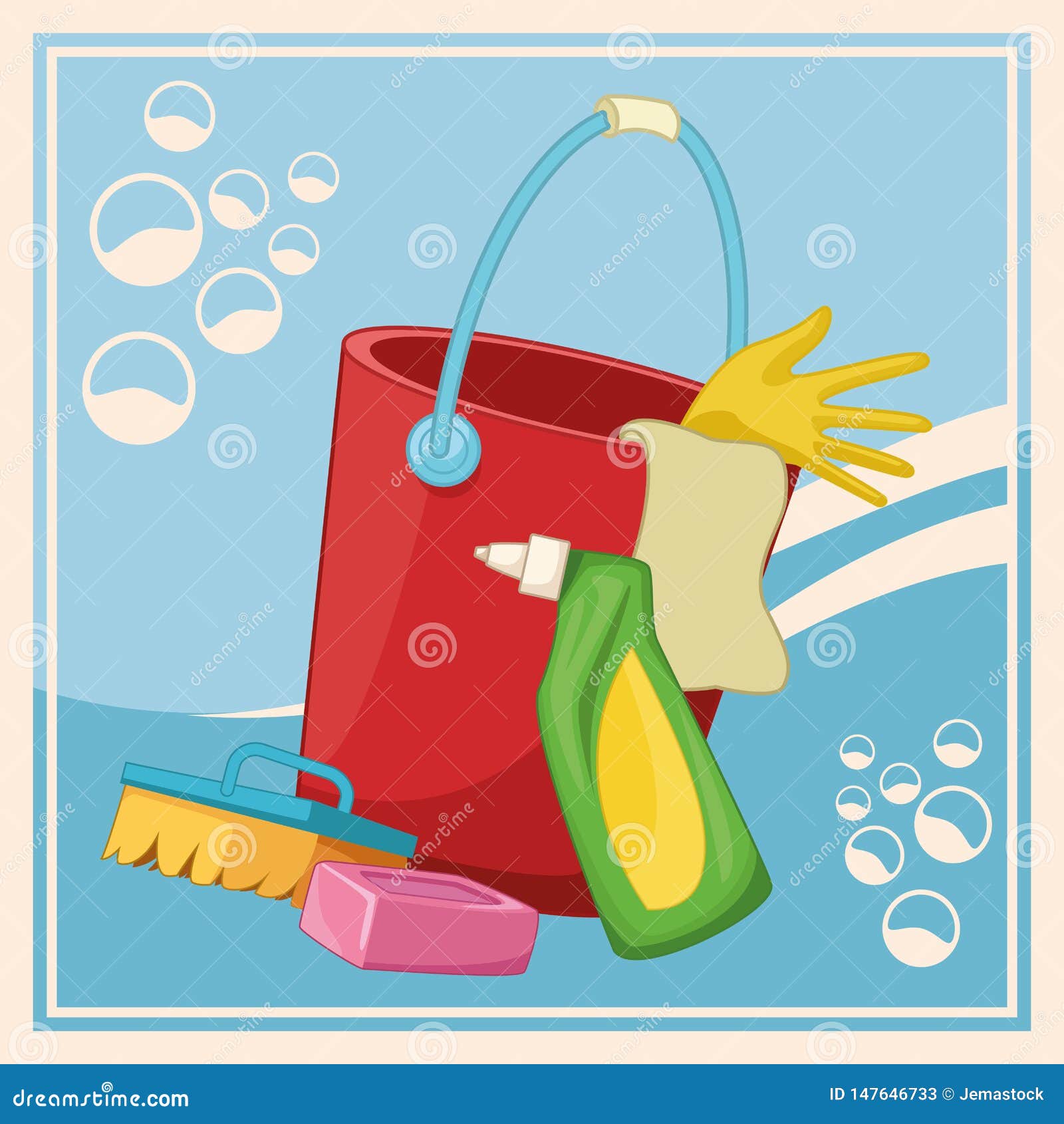 Housekeeping Cleaning Cartoon Stock Vector Illustration of housemaid