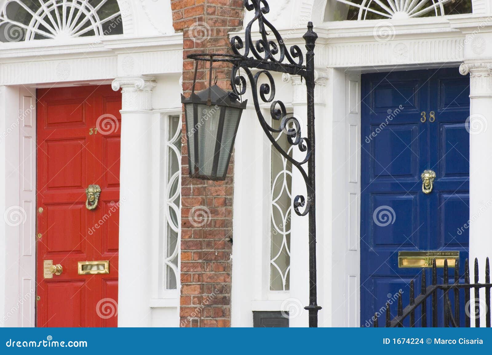 Houses coloured doors stock photo. Image of home, dublin - 1674224