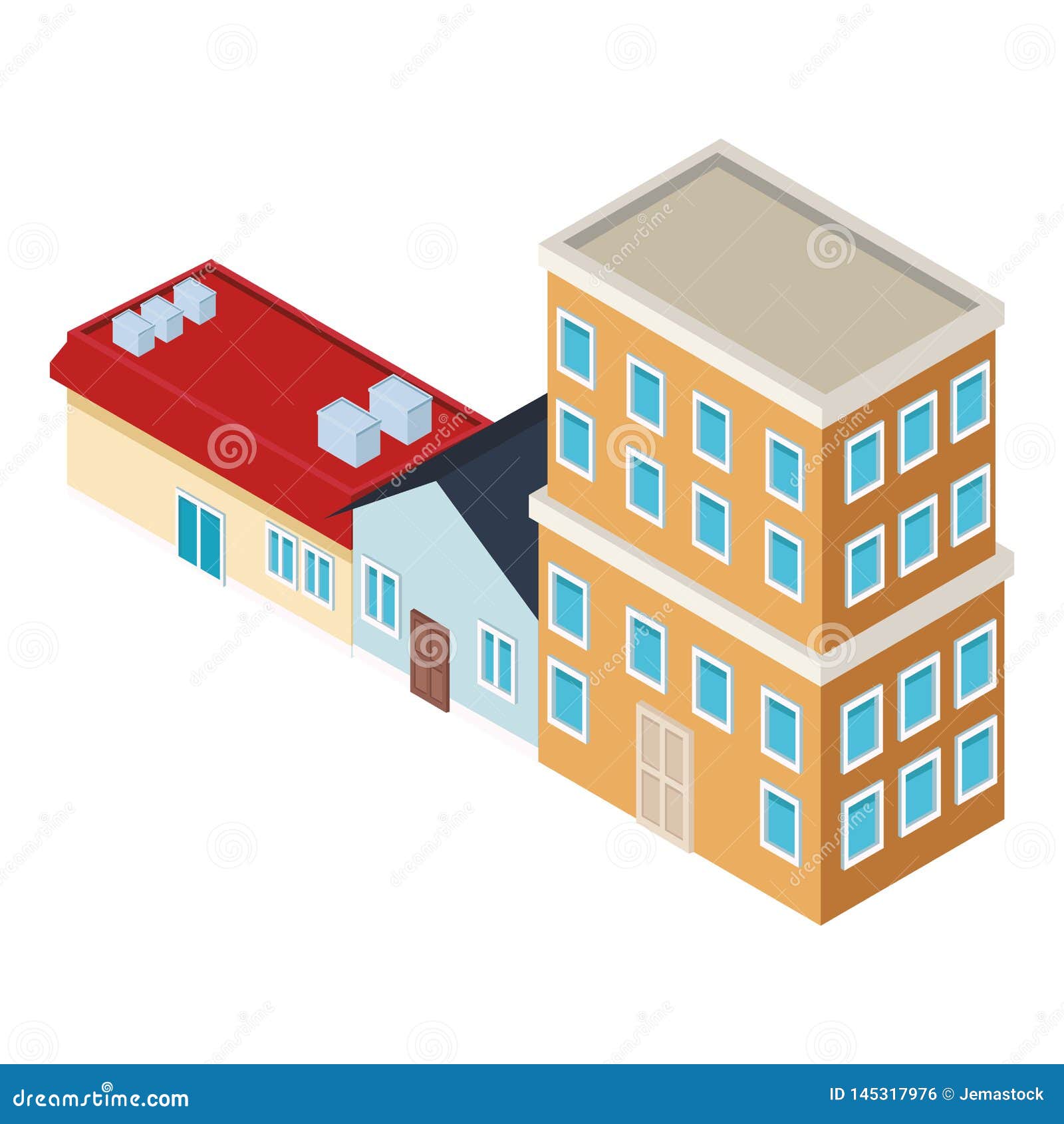 houses and edifices isometric