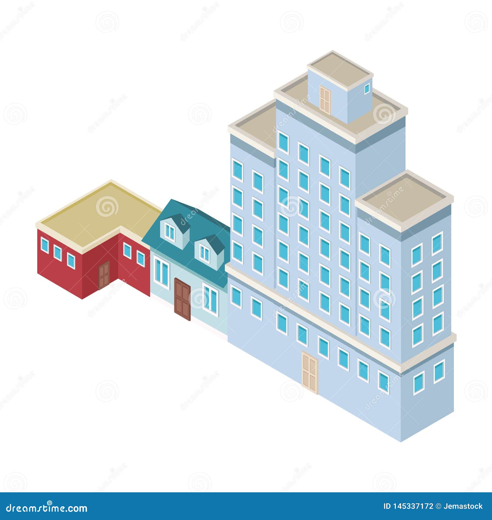 houses and edifices isometric