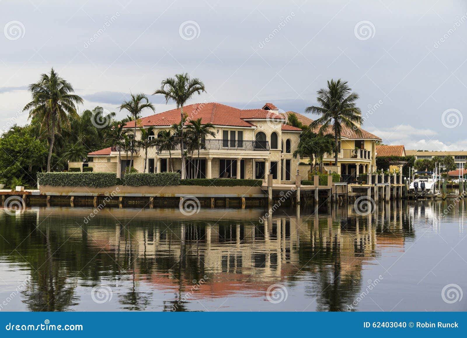 Houses in Florida Reflecting on Water Stock Photo Image of nature