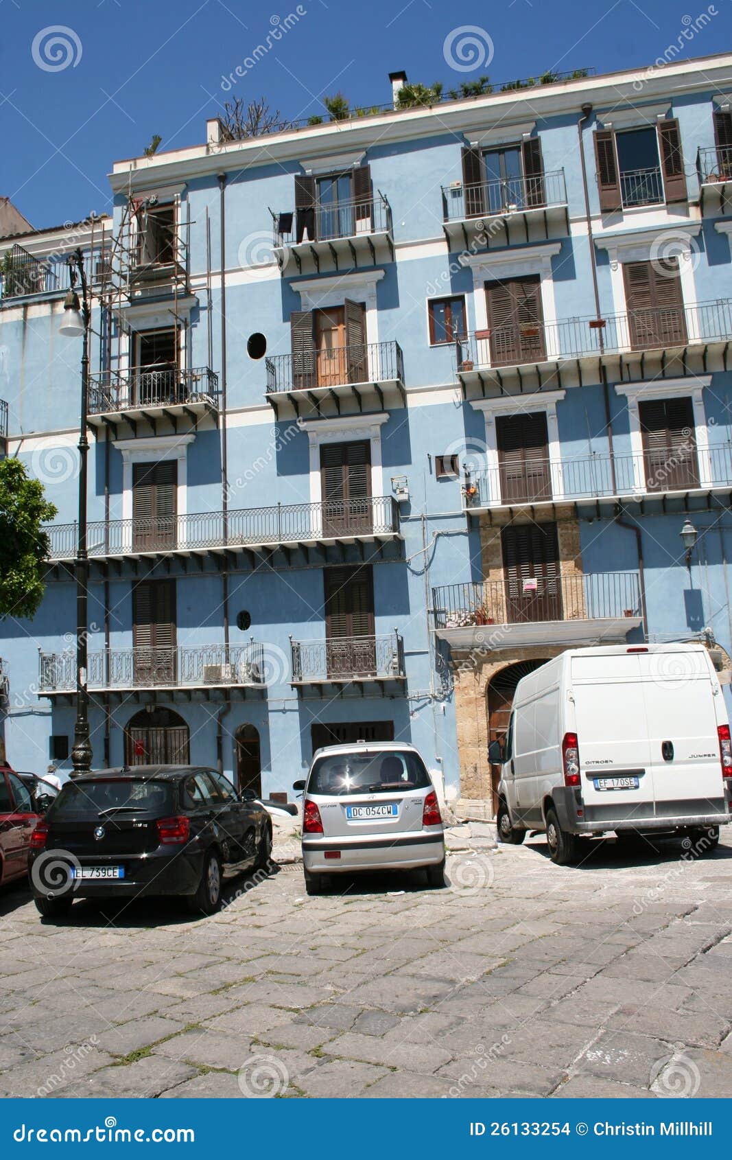 Houses of Palermo, Sicily editorial stock image. Image of impression