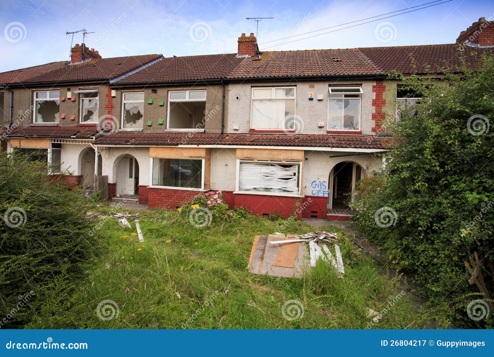 Houses Ready To Be Demolished Stock Image Image of british