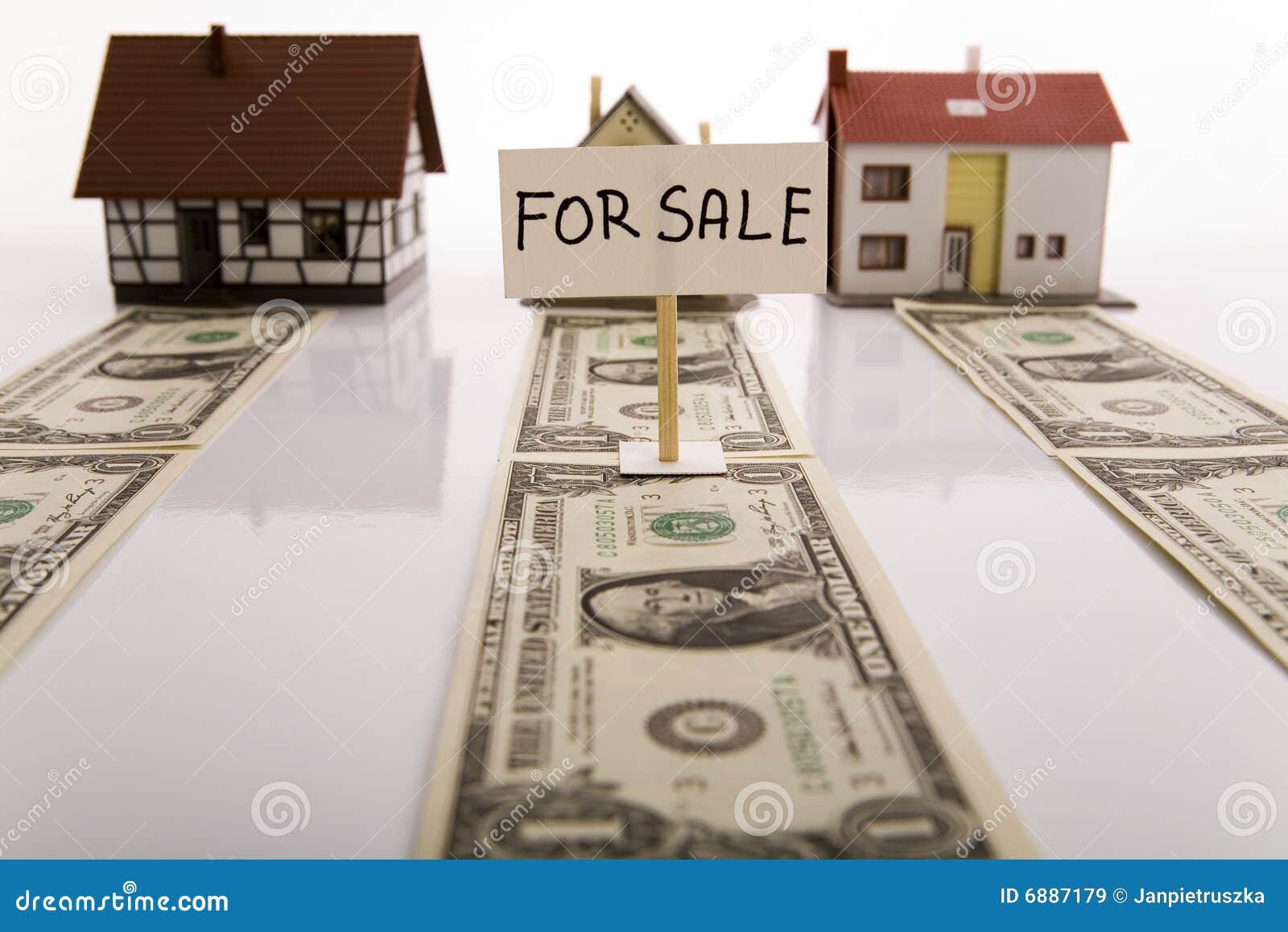 Houses for Sale & Money Stock Image Image of foreclose, building 6887179