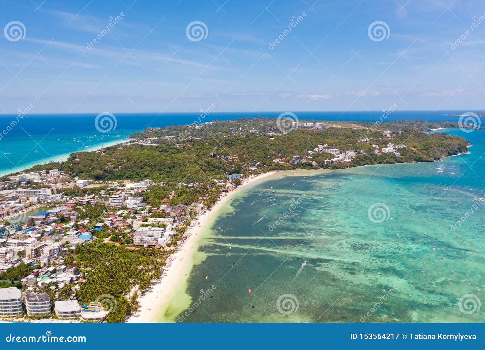 Houses and Streets on the Island of Boracay, Philippines, Top View ...