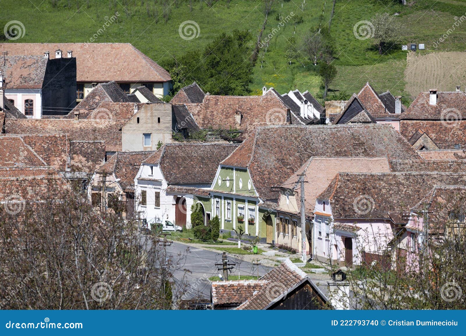 Houses from the Village of Biertan, Transylvania, Romania Stock Photo ...