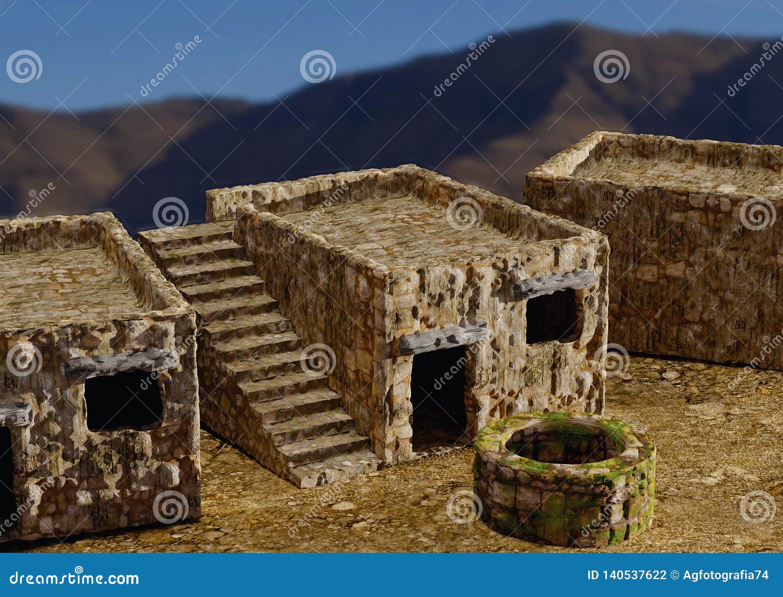 houses and villages typical of the biblical times of israel, jerusalem, nazareth, galilee, and cities of asia minor. 3d