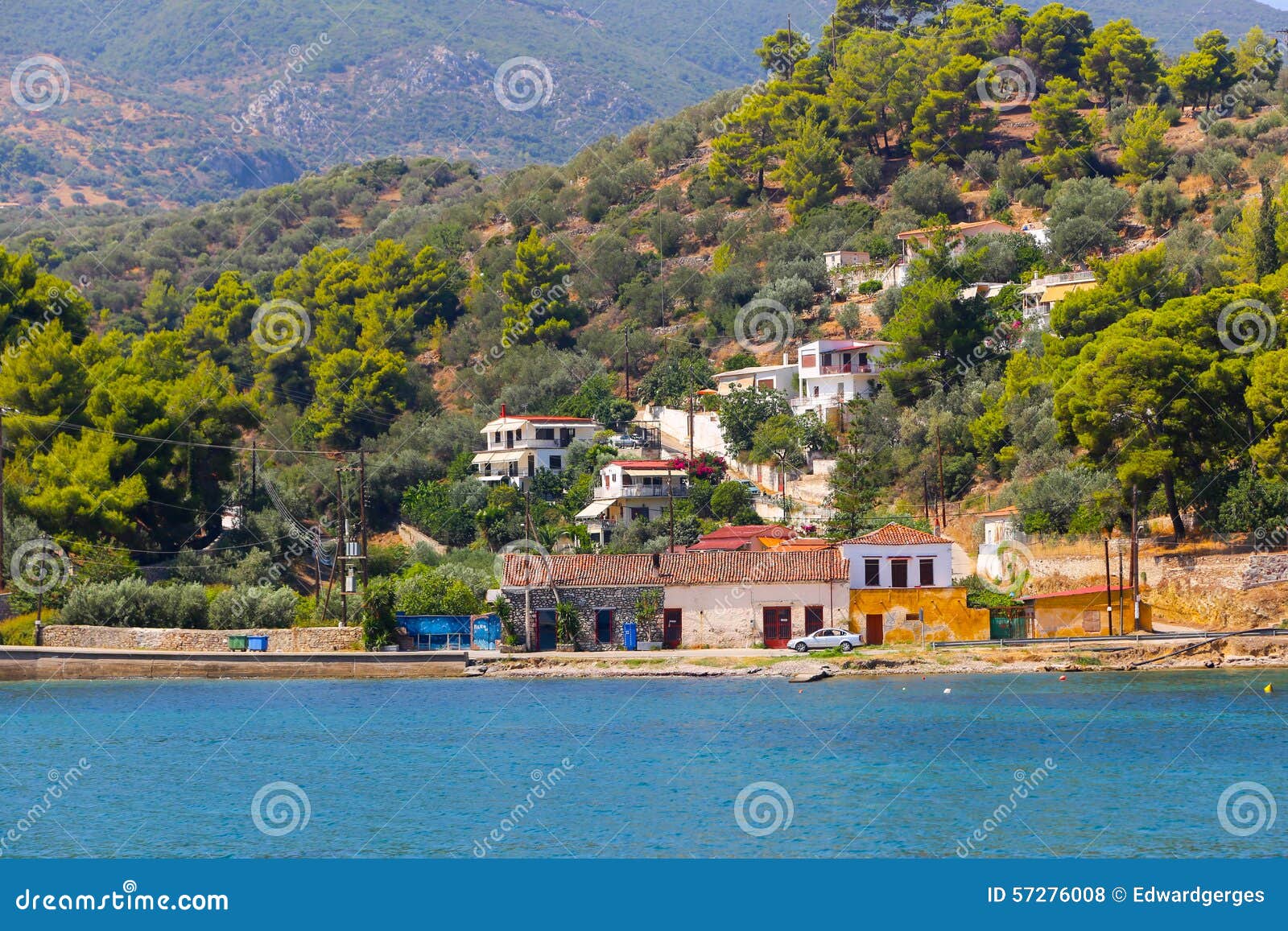 Houses and Yachts of Greece Island Editorial Stock Photo - Image of ...