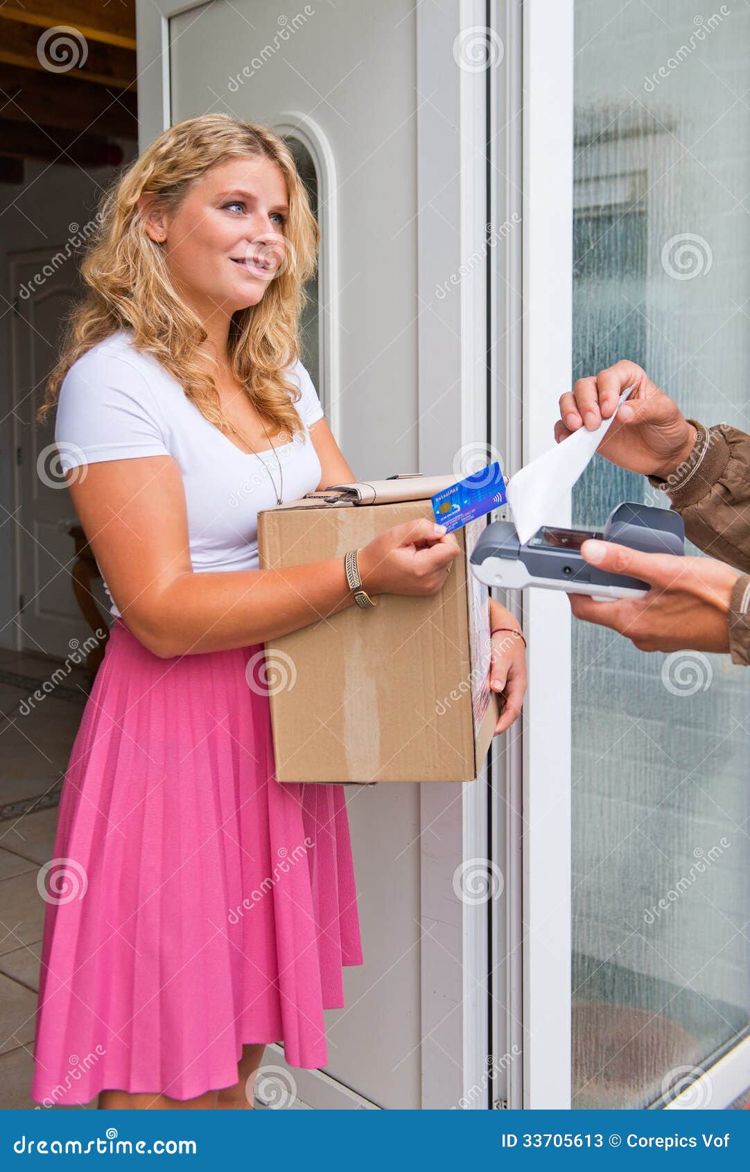 Housewife Accepting Package Stock Photos - Image: 33705613