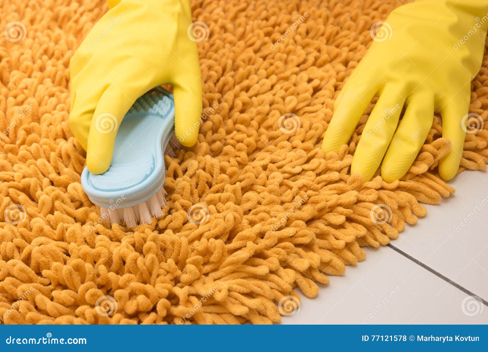 Housewife Hands Cleaning Carpet. Stock Photo - Image of disinfect