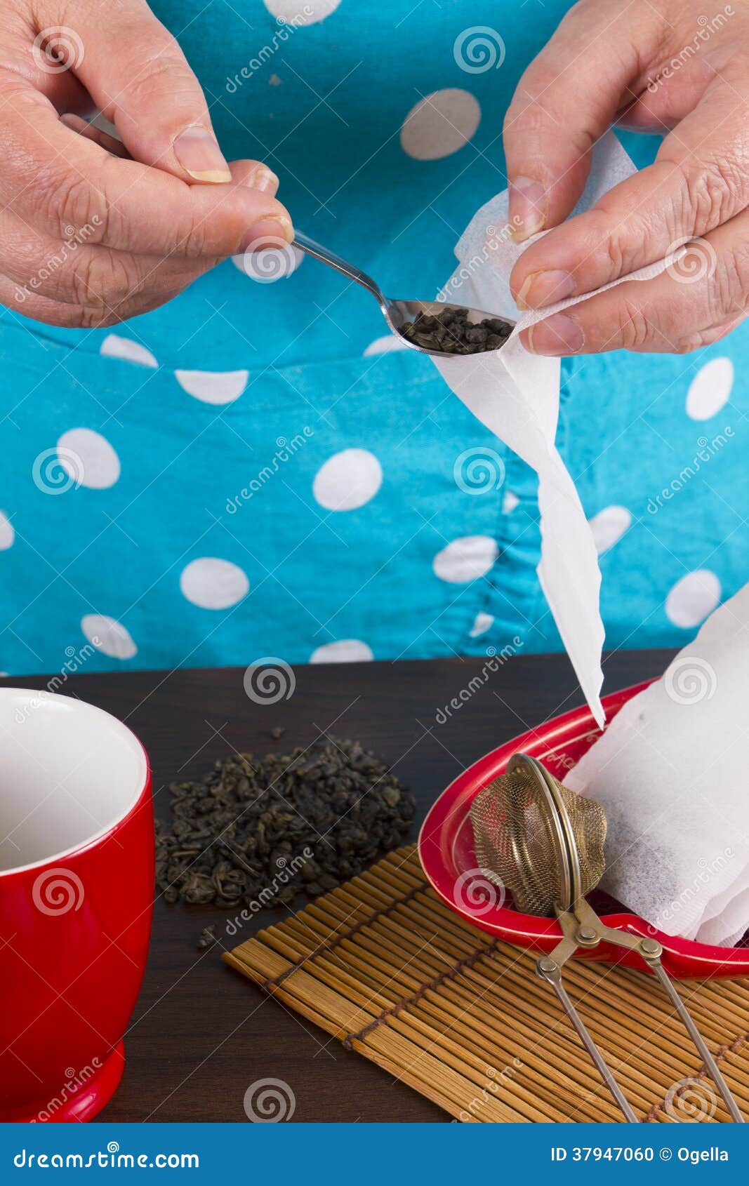 Housewife Making Tea in Kitchen Stock Photo Image of dinner, kitchen