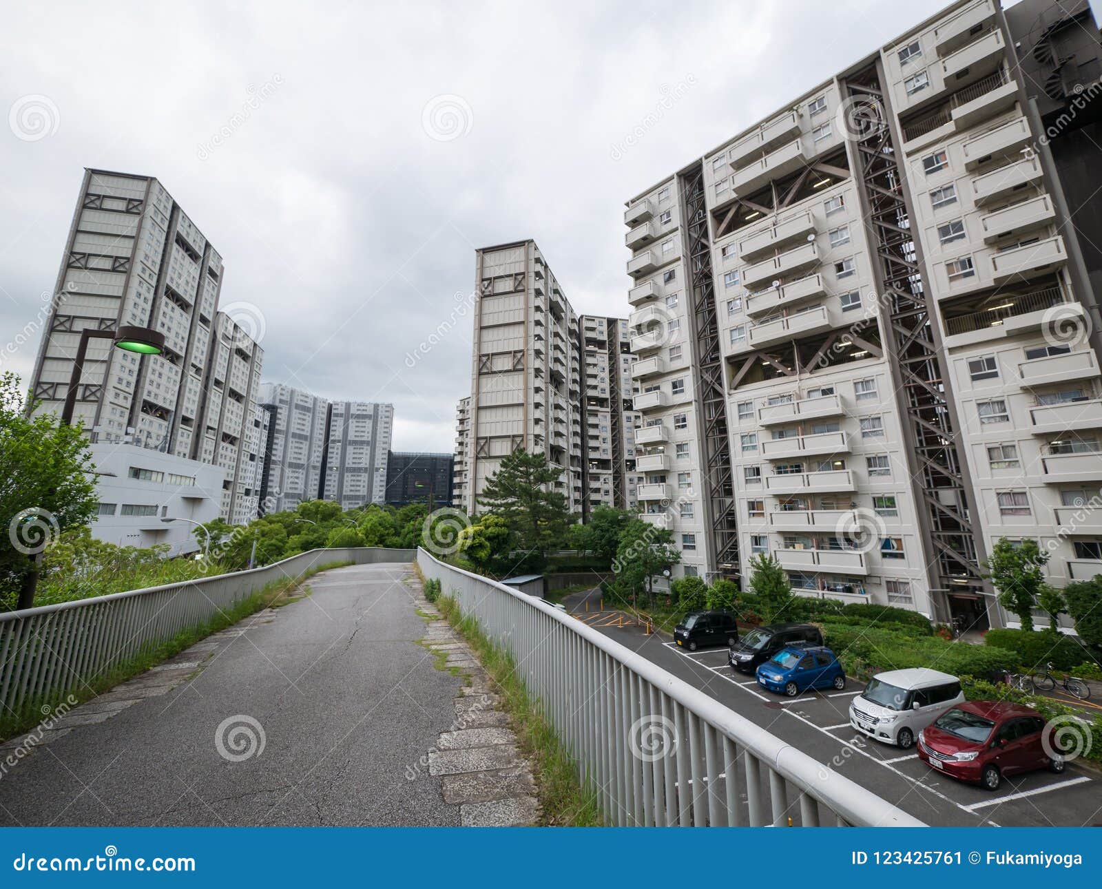 Housing complex in Japan editorial photo. Image of building 123425761