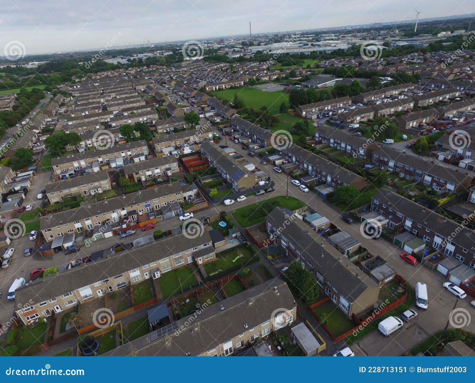 Aerial View of Sutton Park, Kingston upon Hull Stock Image - Image of