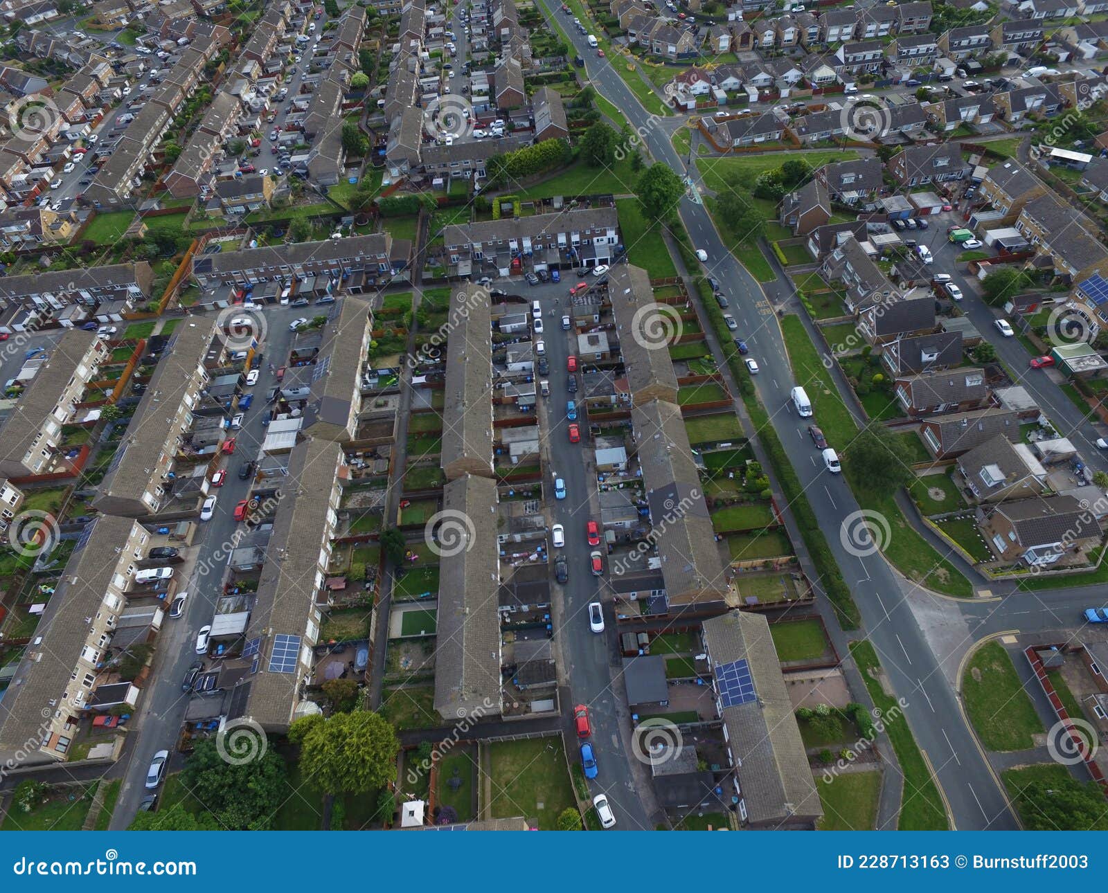 Aerial View of Sutton Park, Kingston upon Hull Stock Image - Image of
