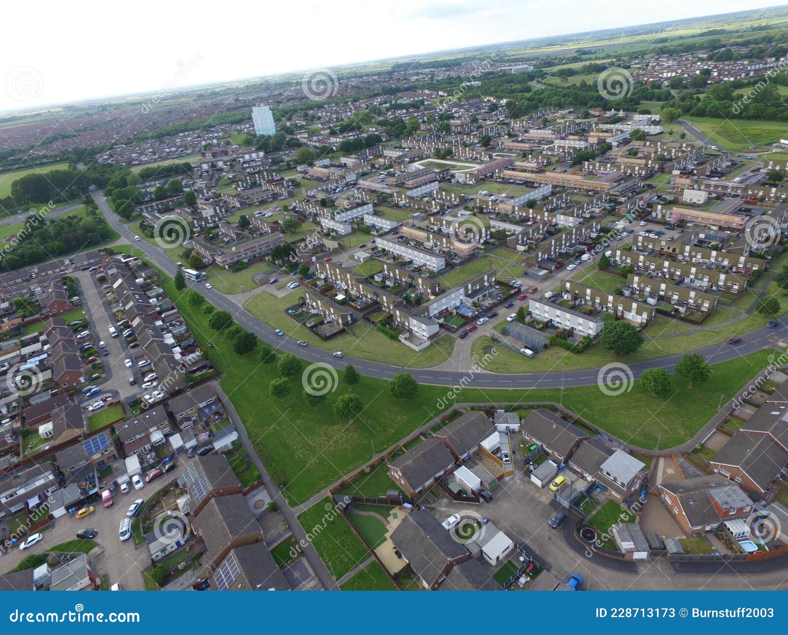 Aerial View of Sutton Park, Kingston upon Hull Stock Image - Image of