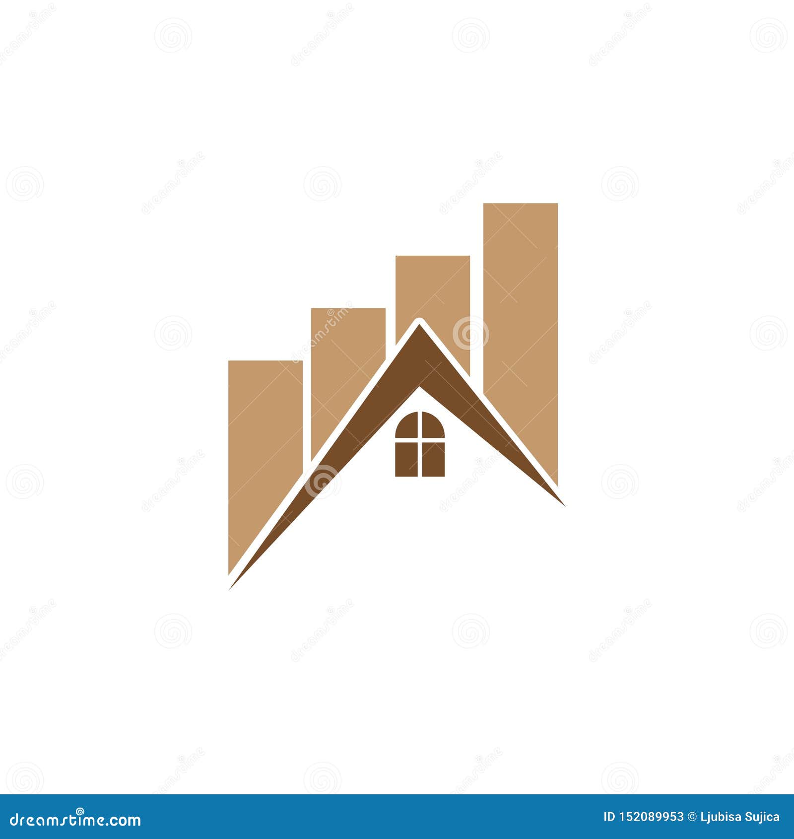 Housing Market Logo Template Real Estate Stock Market Design Stock Vector Illustration Of White Growth 152089953