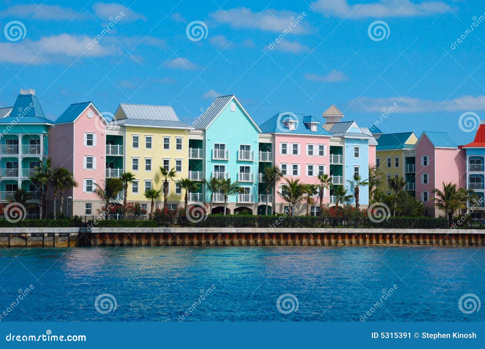 Housing in Nassau stock image. Image of roofline, palms 5315391