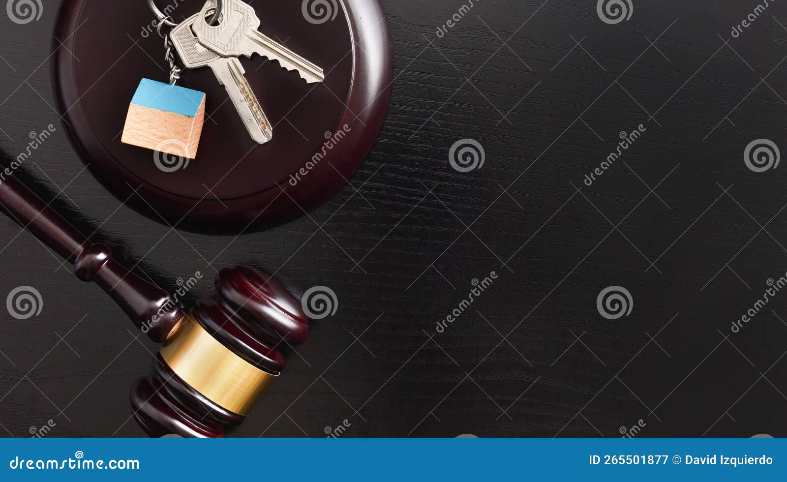 Housing Reference Judgment Concept with Gavel and House Front View