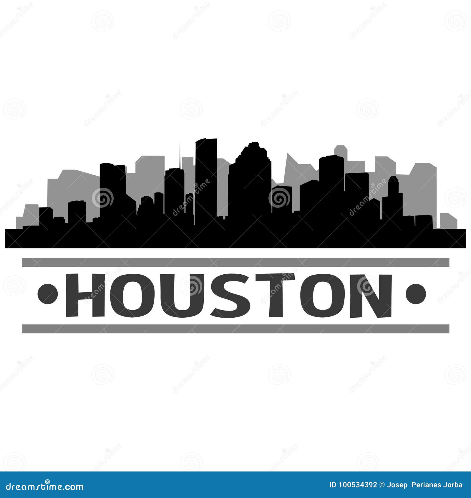 Downtown Houston Skyline SVG