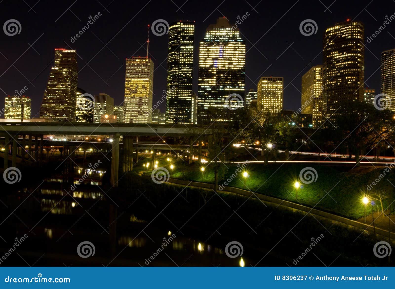 Houston Texas (night) stock image. Image of schuylkill 8396237