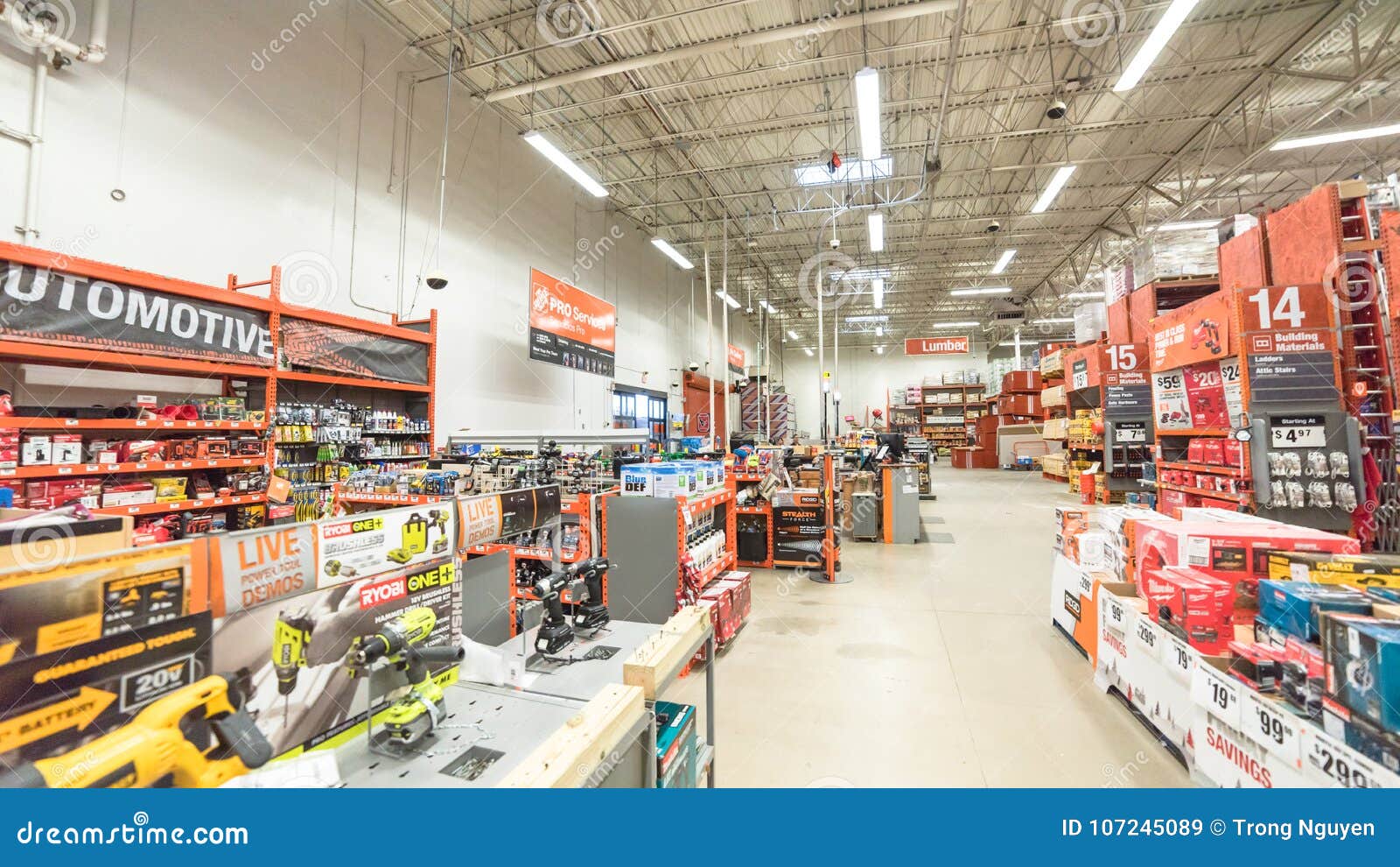 Inside View of a Home Depot Retail Store Editorial Stock Image