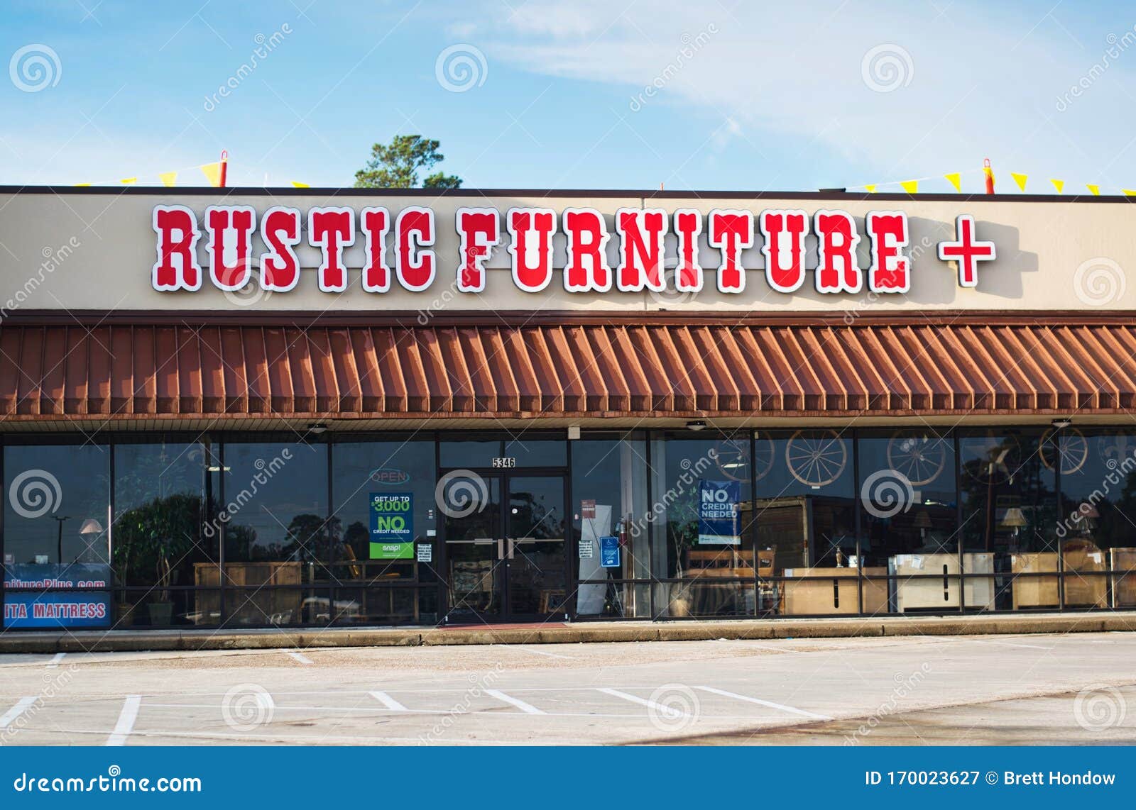 Rustic Furniture Plus Store Exterior In Humble Texas Editorial