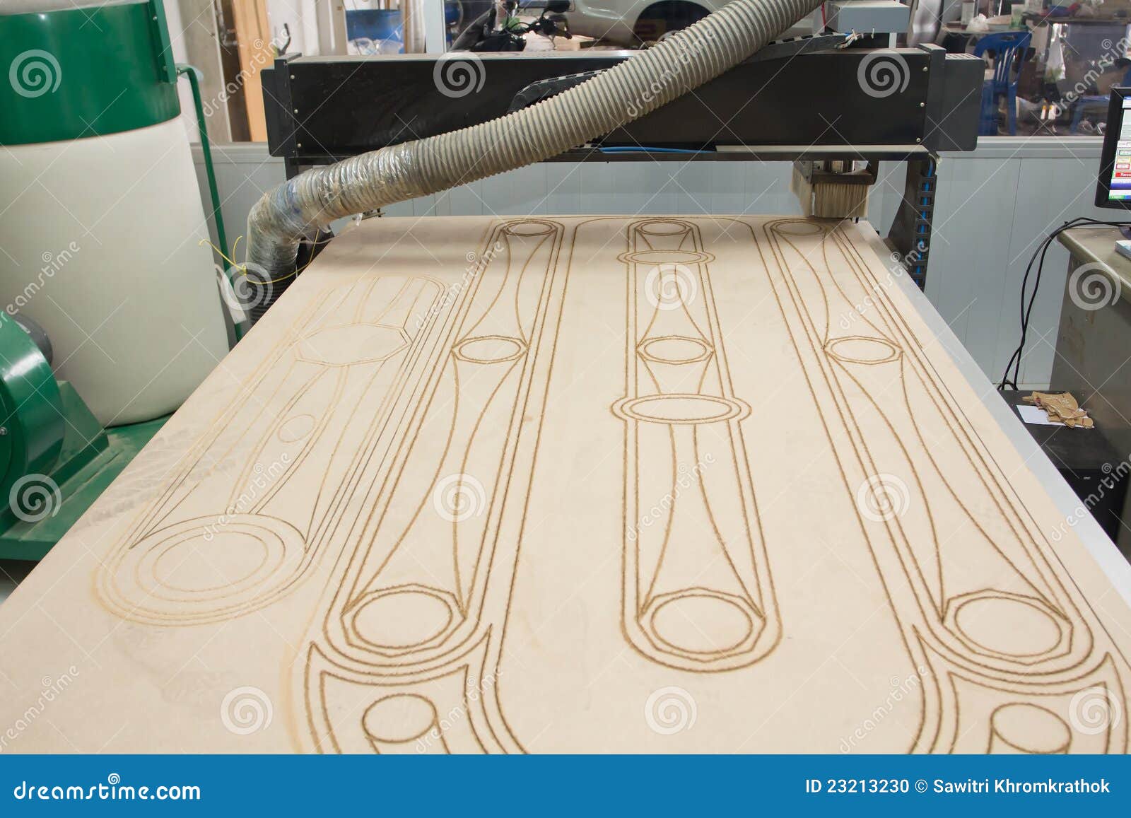 Houten CNC Van De SnijdersRouter Machine Stock Foto Image of