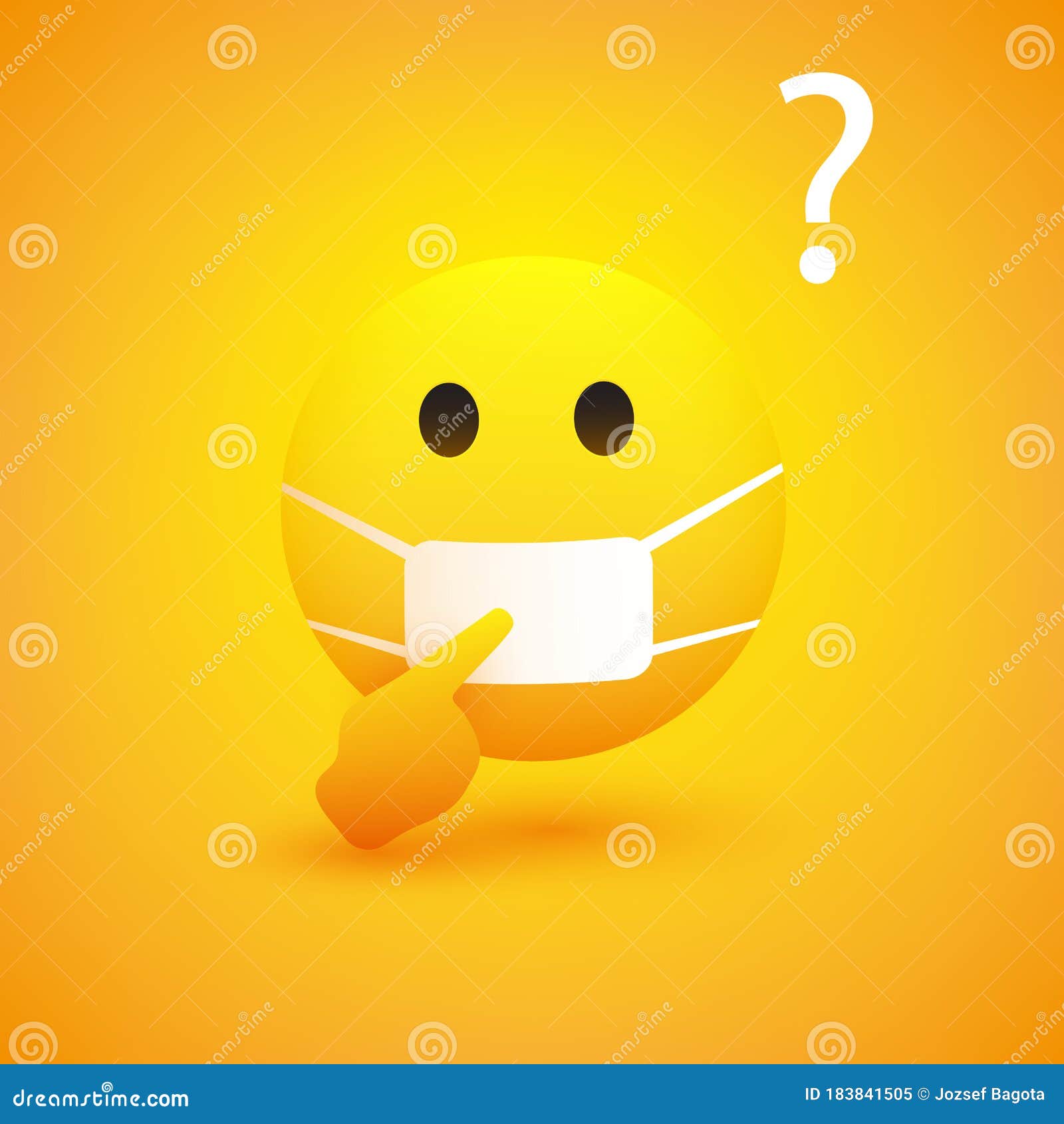 Download How Long This Will Last Simple Emoticon Wearing Medical Mask Pointing To It Vector Concept Design On Yellow Background Stock Vector Illustration Of Emoticon Avatar 183841505 PSD Mockup Templates