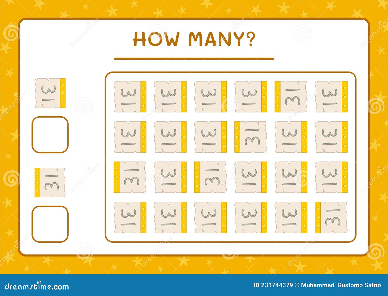 How Many Calendar, Game for Children. Vector Illustration Stock Vector