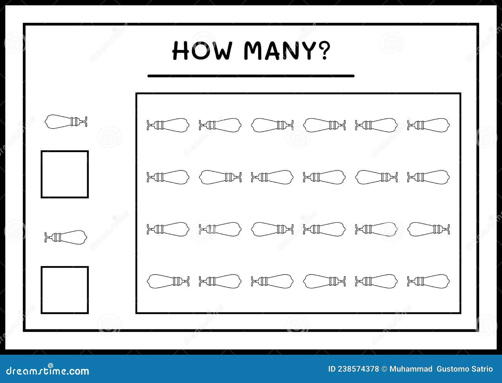 How Many Christmas Light, Game for Children. Vector Illustration Stock