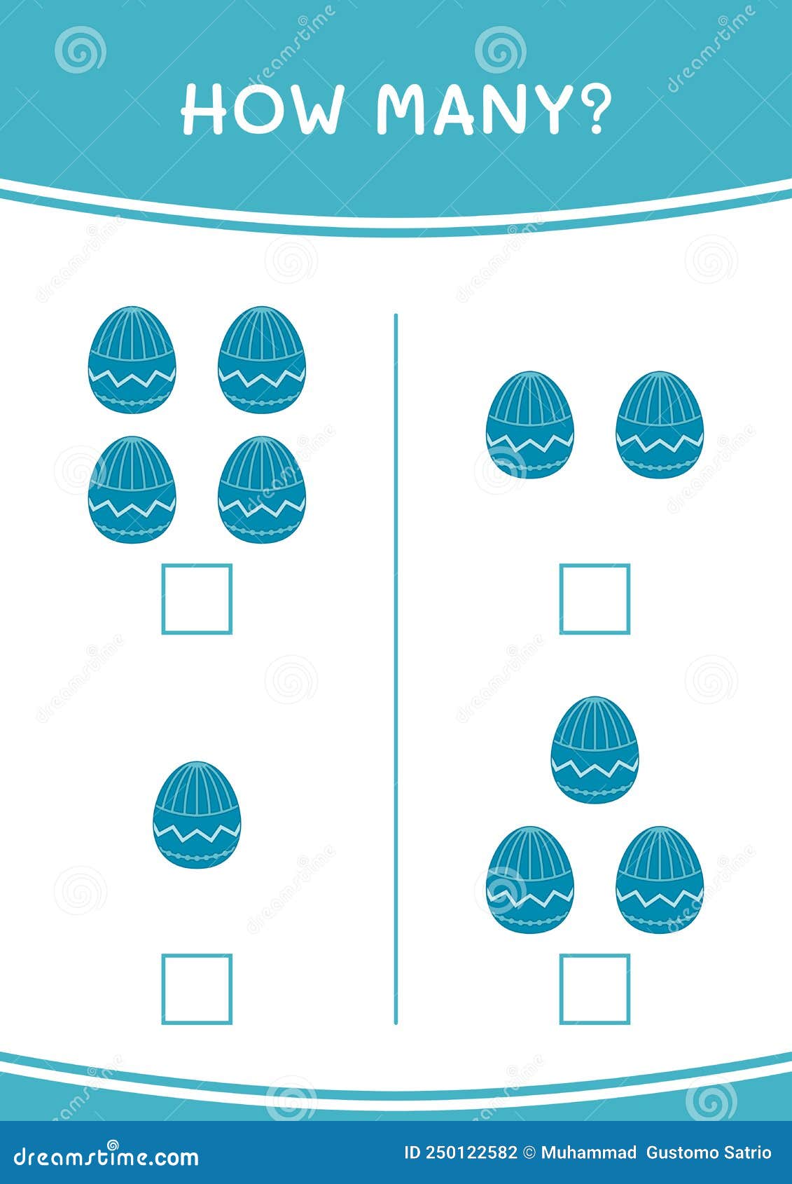 How Many of Easter Egg, Game for Children. Vector Stock Vector