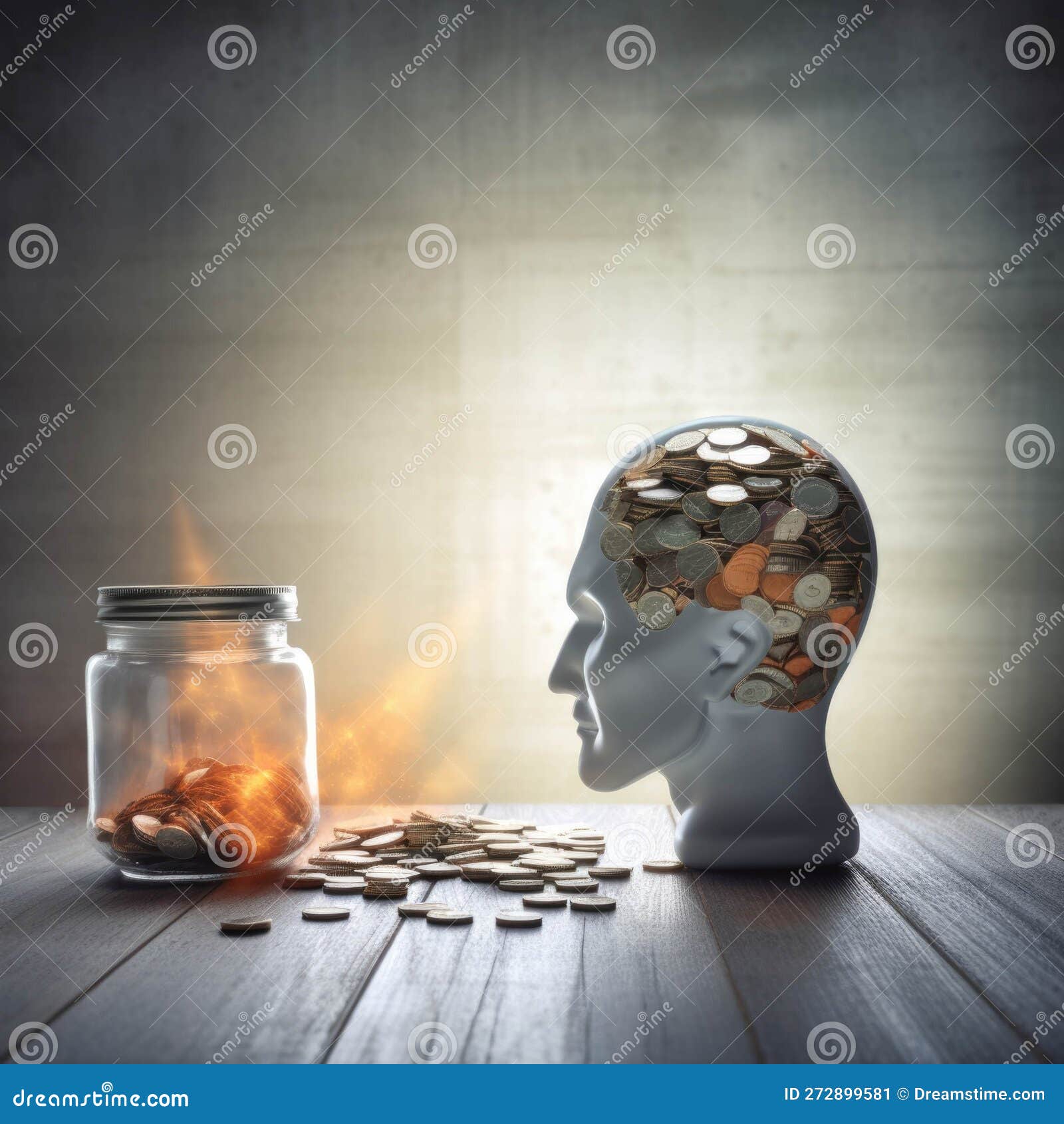 how money worries affect mental health what five positive coping strategies can be applied psychology art concept. ai