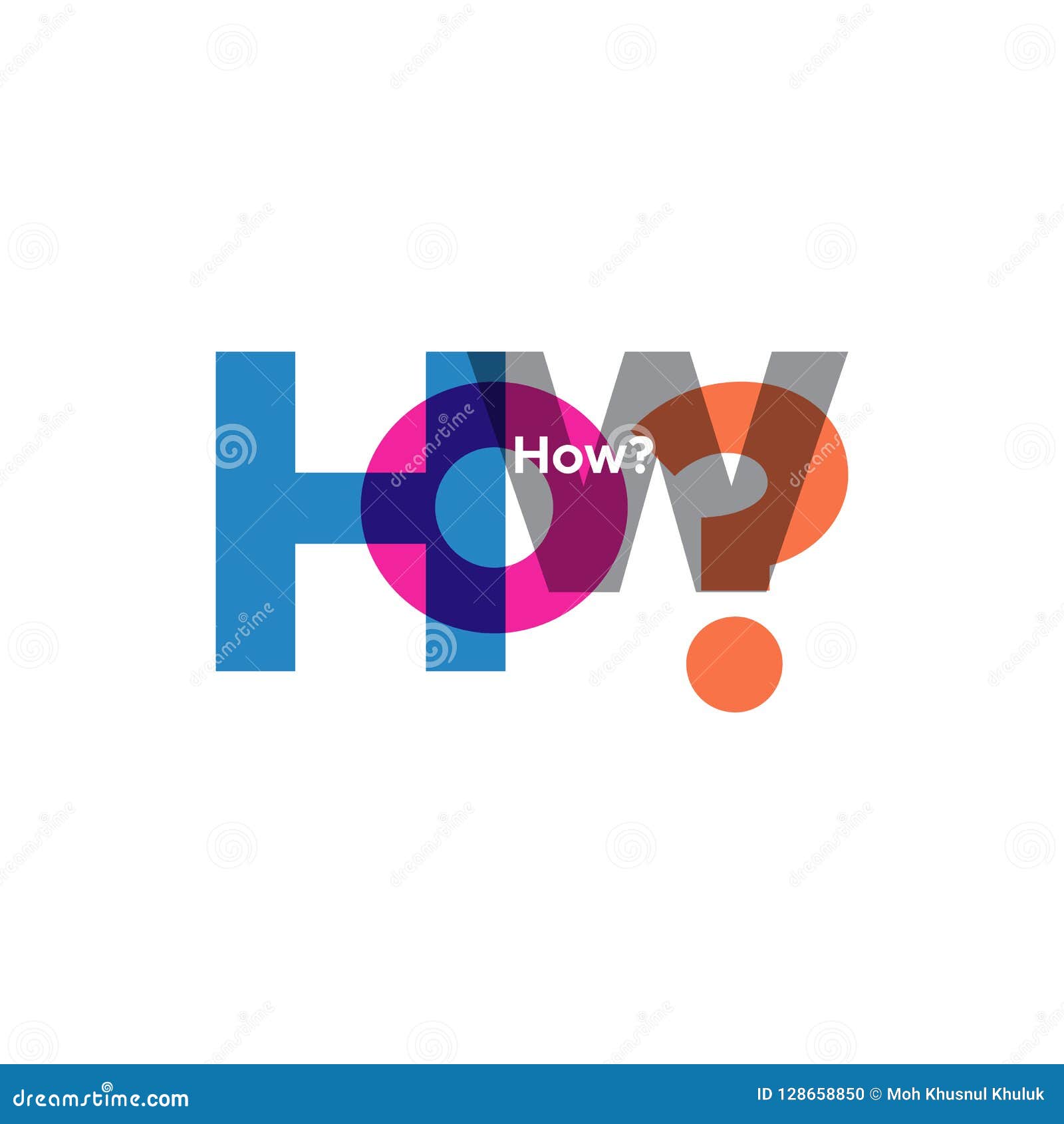 how? question letter full color background