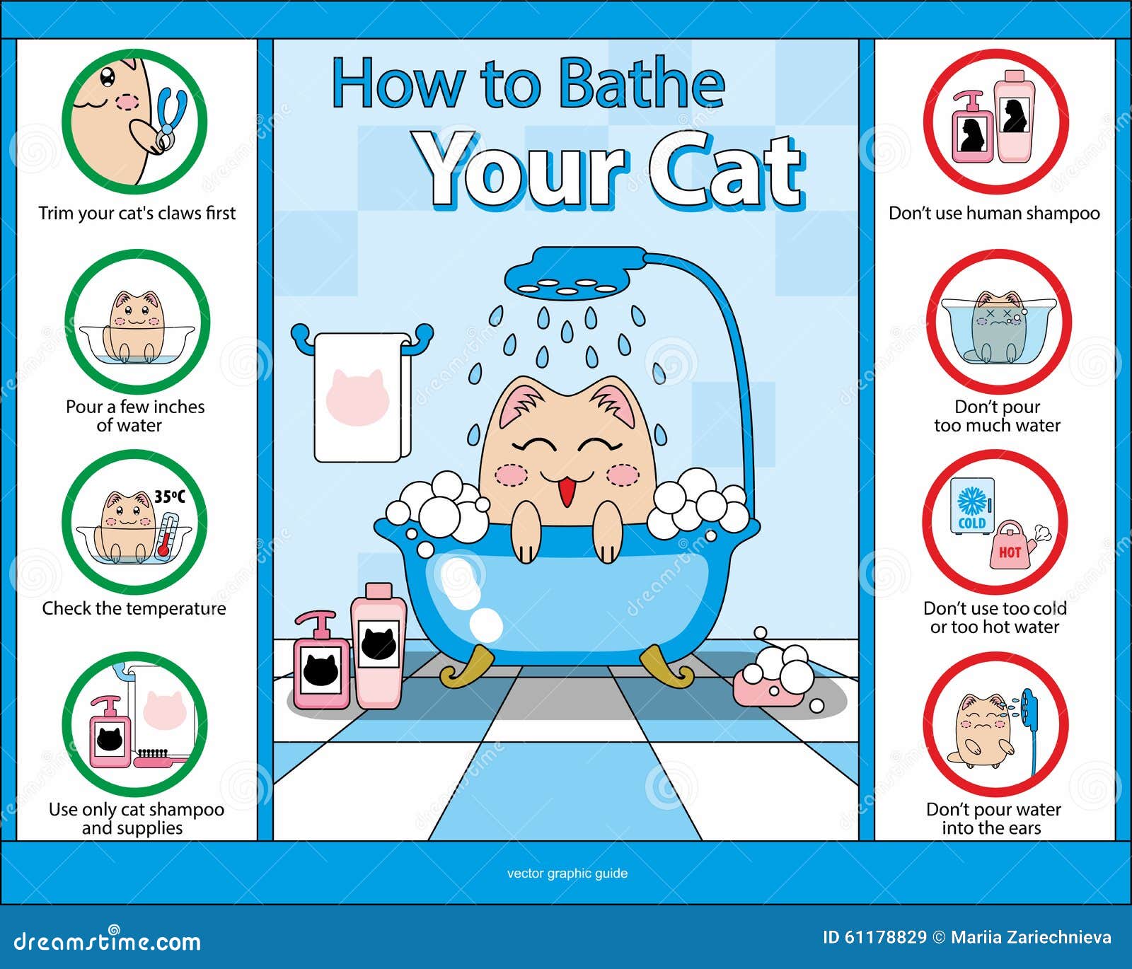 how to bathe your cat  graphic guide